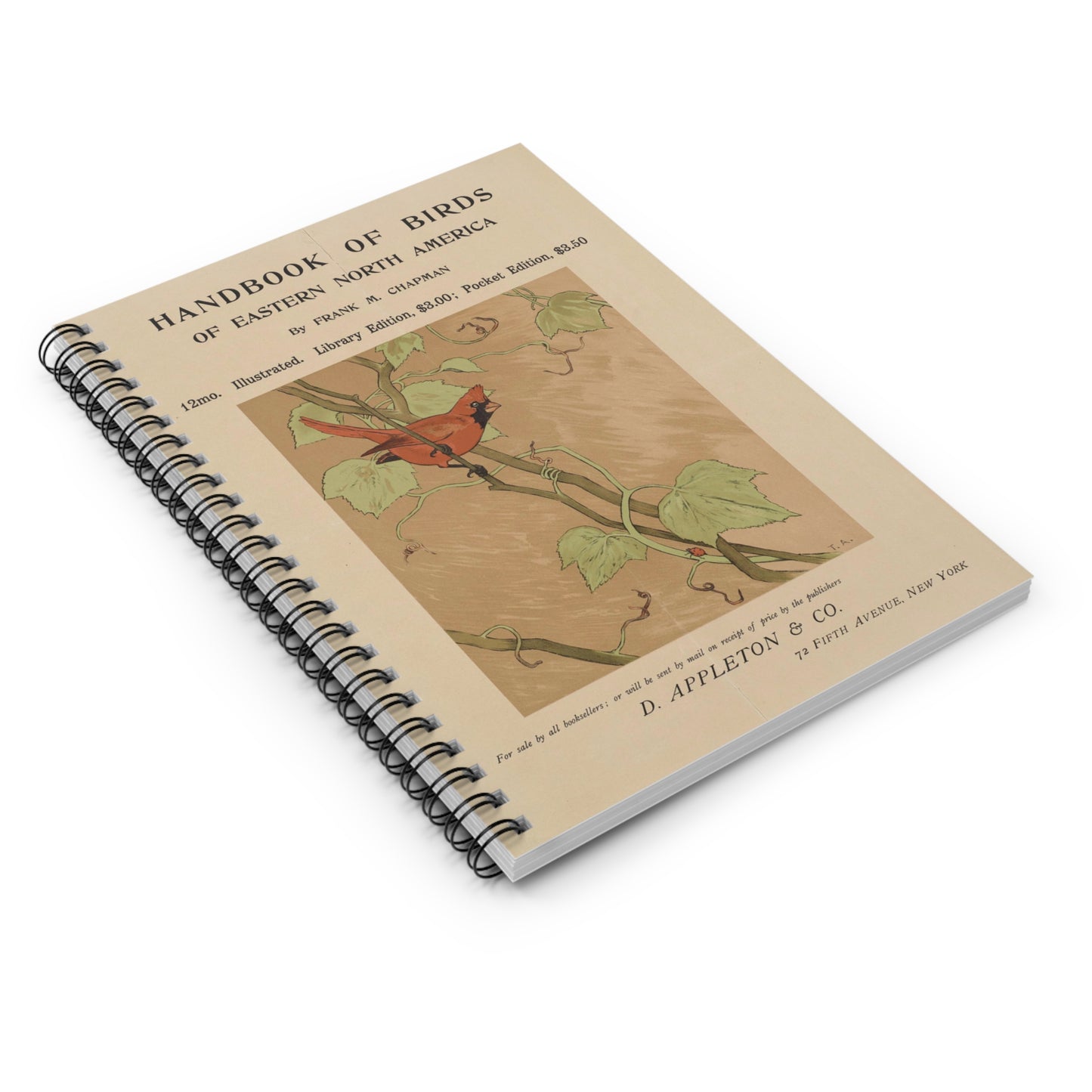 Handbook of birds of eastern North America Spiral Bound Ruled Notebook with Printed Cover