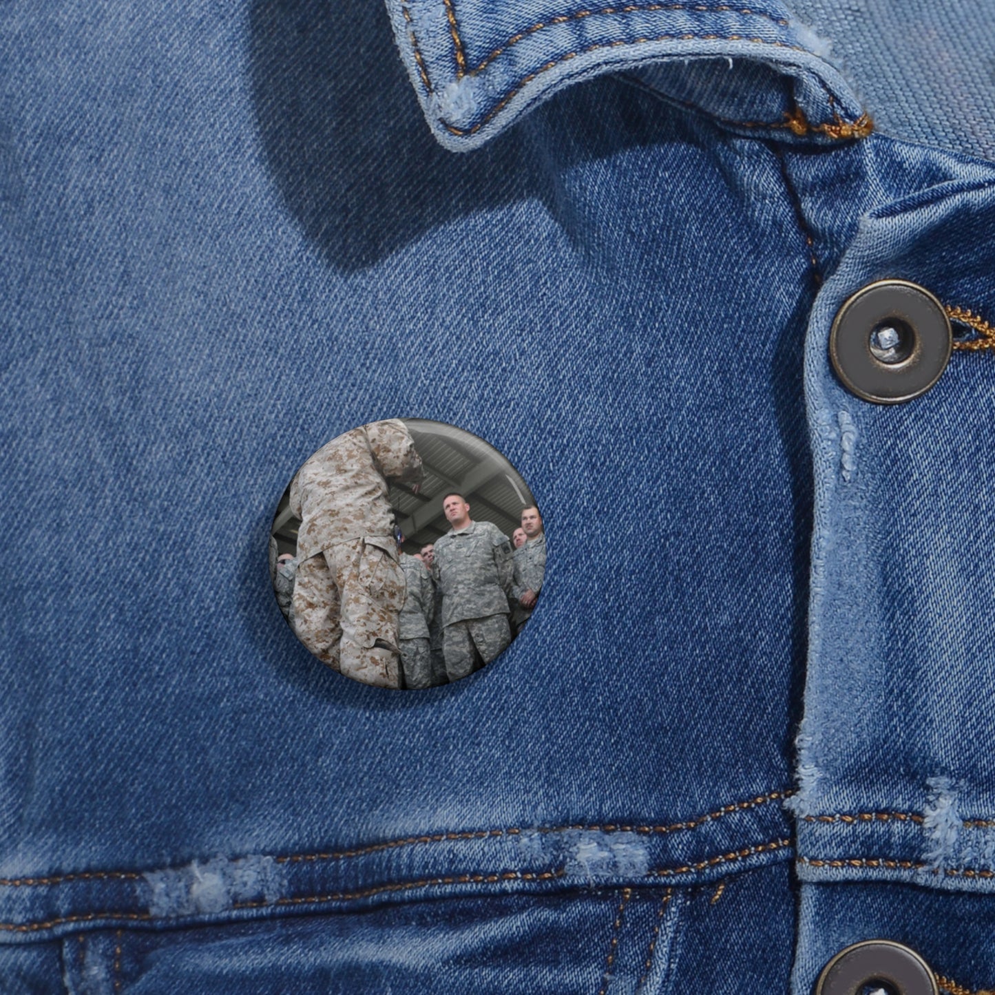 U.S. Navy Vice Adm. Mike LeFever, commander of the Pin Buttons with Crisp Design