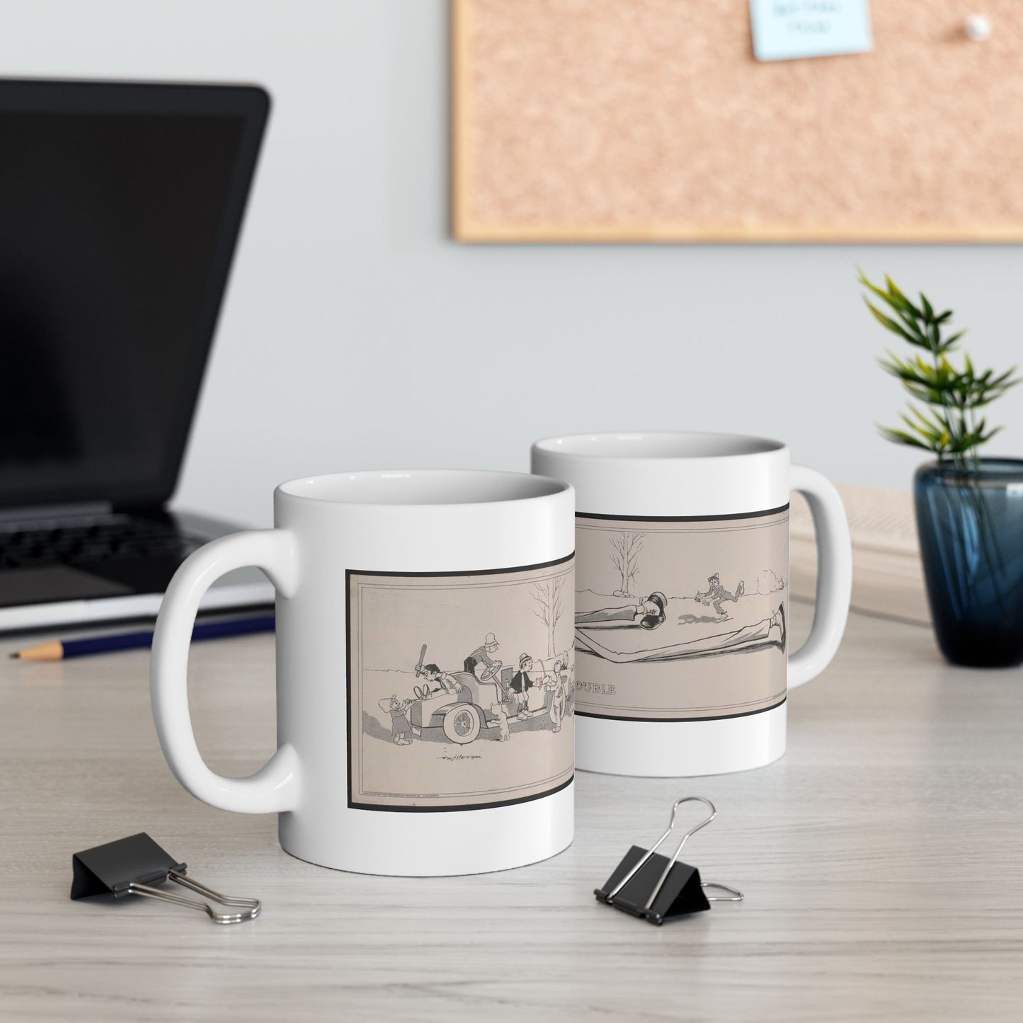 Looking for trouble - Print, Library of Congress collection Beautiful Novelty Ceramic Coffee Mug 11oz