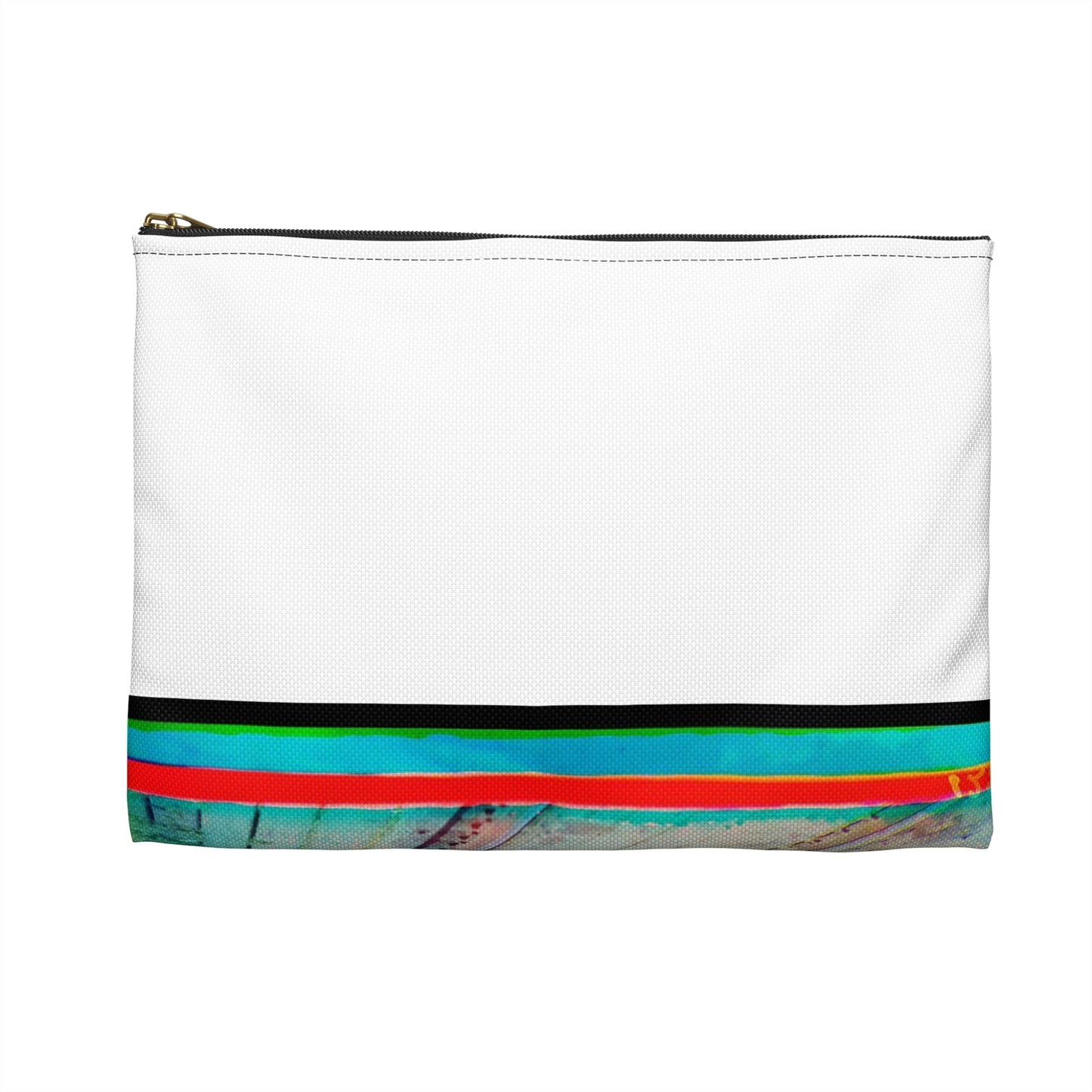 Sorochya Bay. Railroad dam in the Soroka inlet. Arkhangelsk Province, Russia. Large Organizer Pouch with Black Zipper