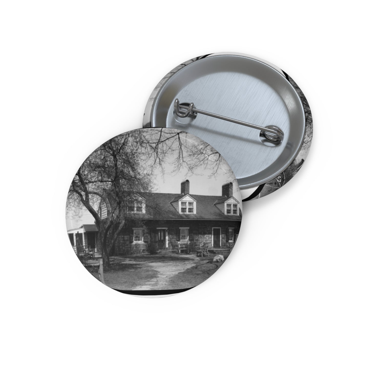 Simon Van Duyne House, Maple Lane & Hook Mountain Road, Pine Brook, Morris County, NJ Pin Buttons with Crisp Design