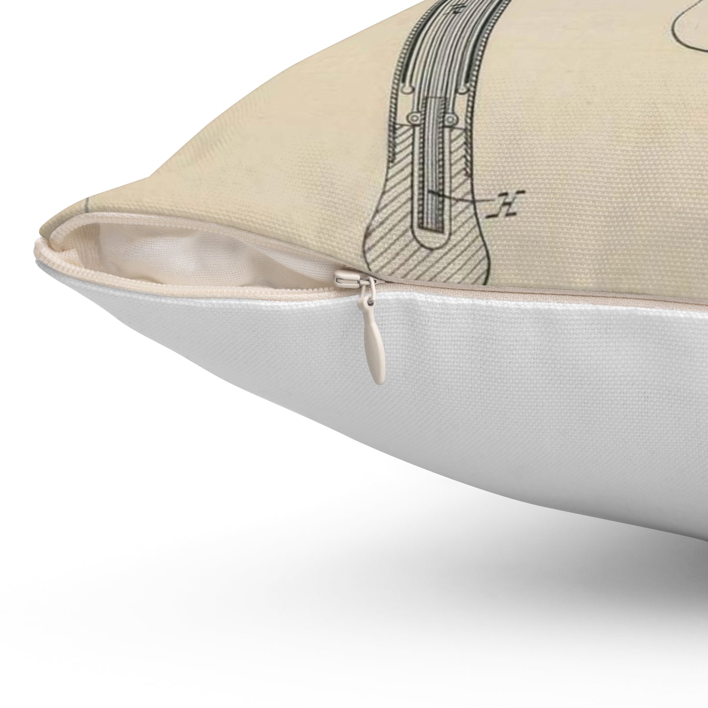 Patent drawing - for H. A. Whiting and W. J. Winghart's Umbrella and Cane Combined Public domain image Decorative Accent Square Pillow