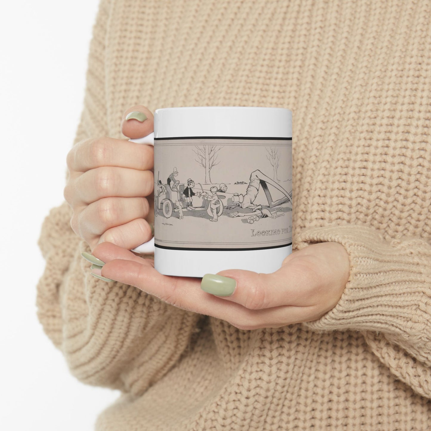 Looking for trouble - Print, Library of Congress collection Beautiful Novelty Ceramic Coffee Mug 11oz