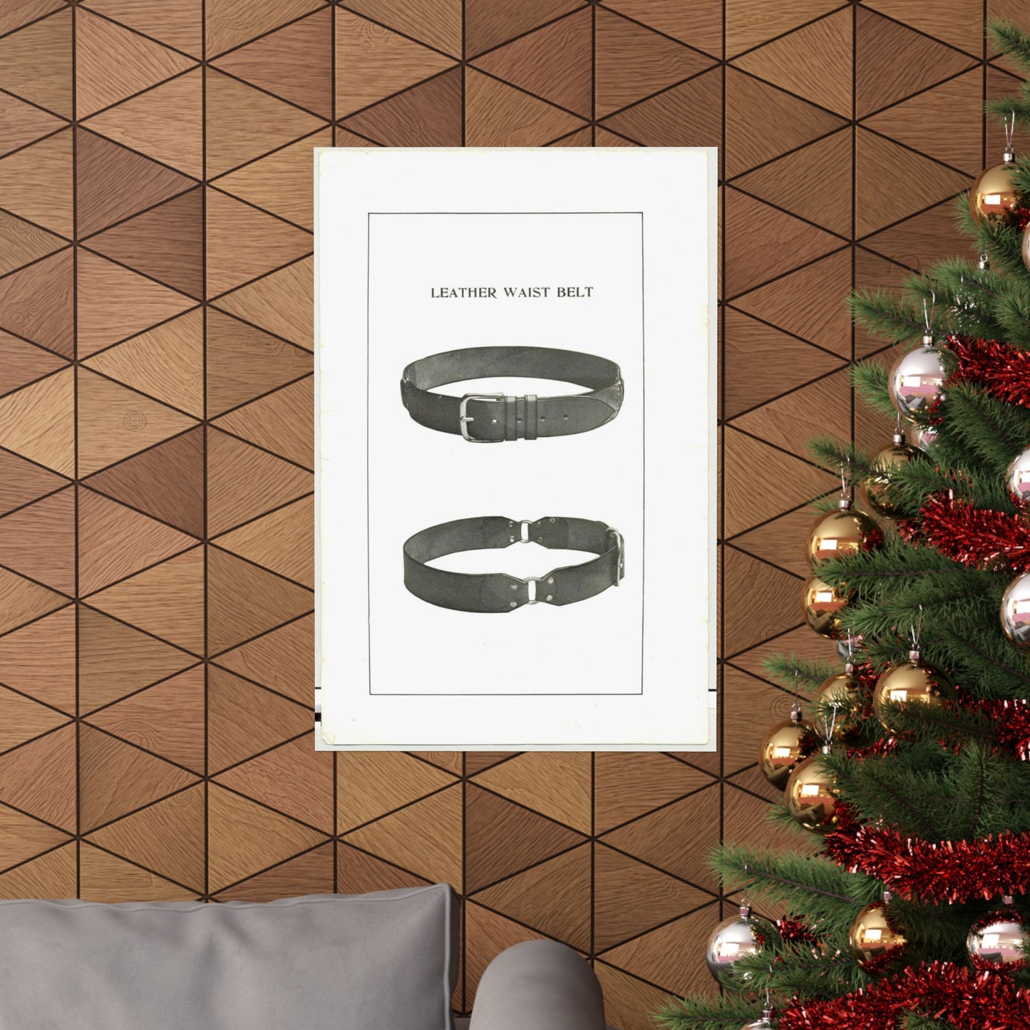Patent drawing - Leather Waist Belt - . Public domain image High Quality Matte Wall Art Poster for Home, Office, Classroom