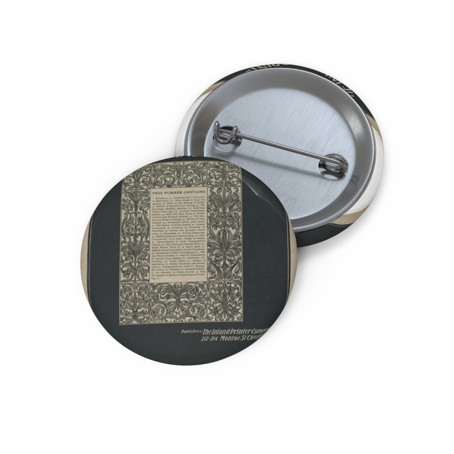 The inland printer, October 1894 Pin Buttons with Crisp Design