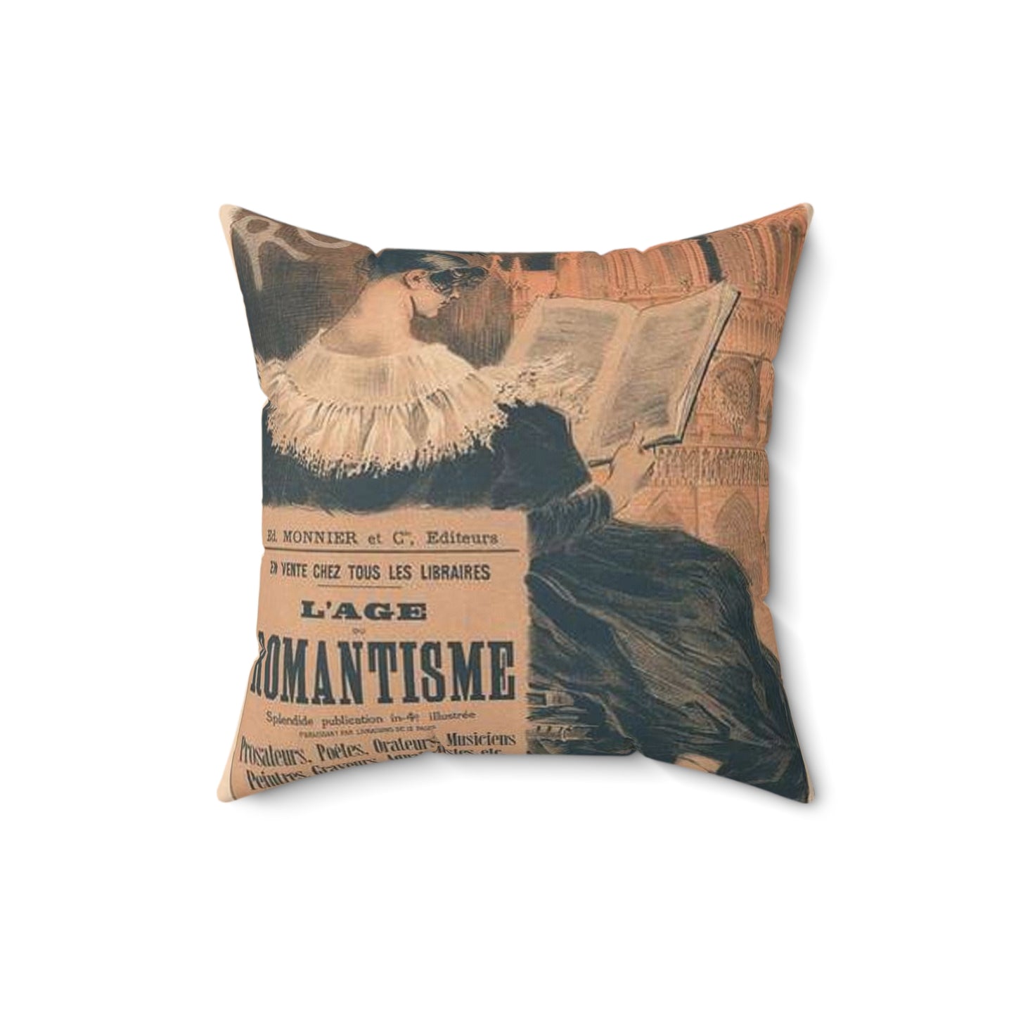 Affiche pour la "Librairie Romantique". Decorative Accent Square Pillow