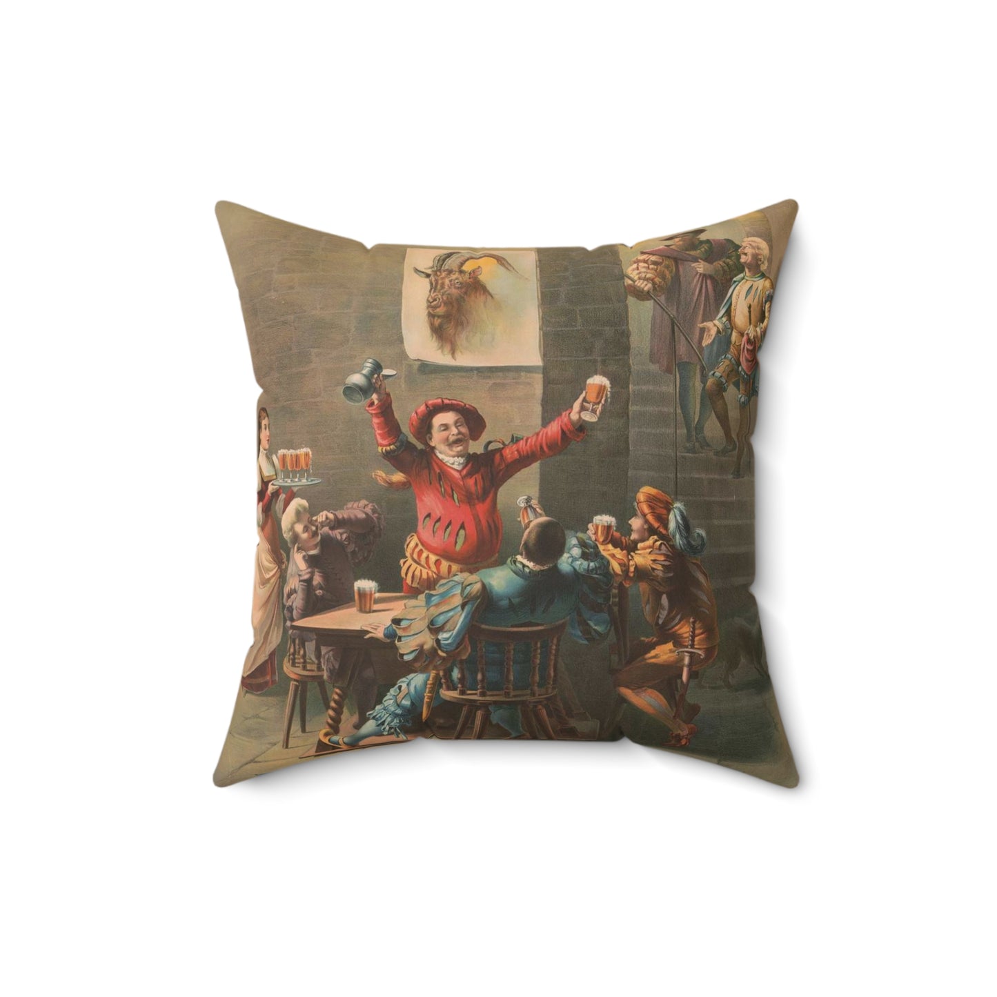 Bock, "Auerbach's keller" - Print, Library of Congress collection Decorative Accent Square Pillow