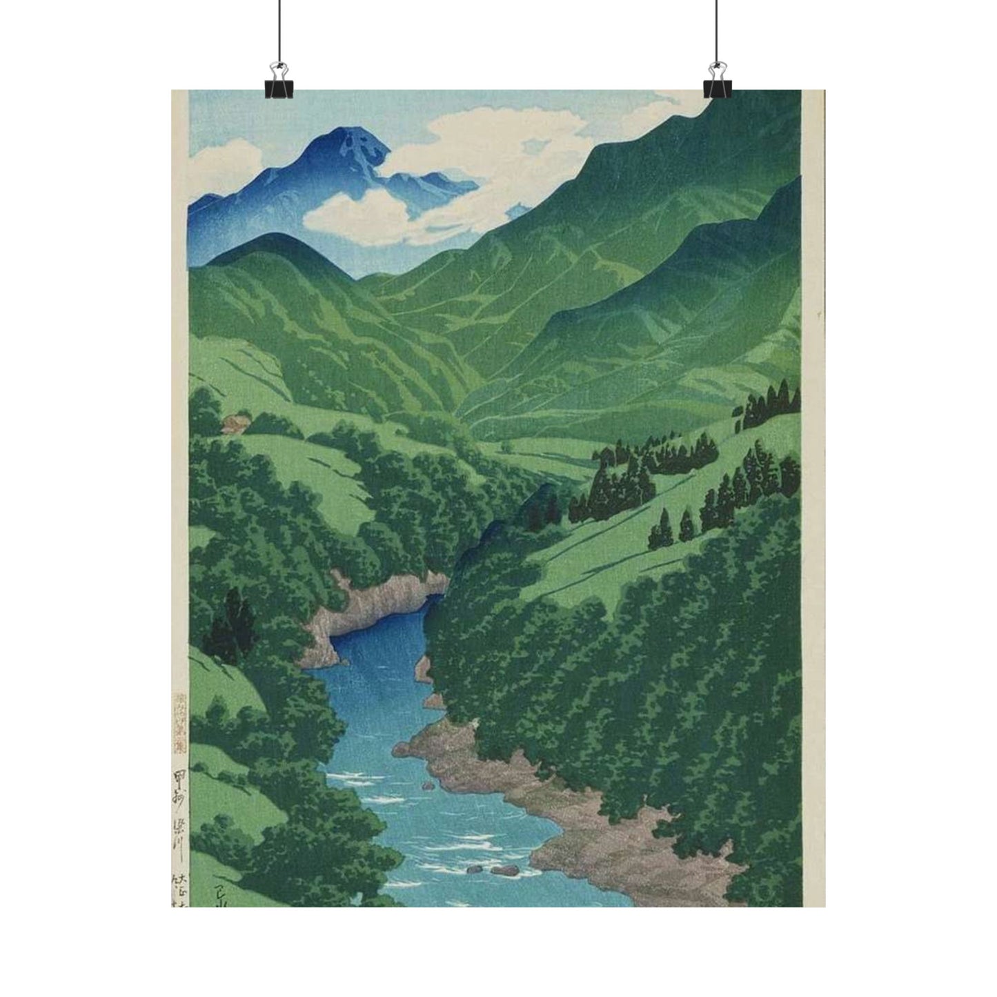 Tabi miyage dai nishū, Kōshū Yanagawa by Kawase Hasui High Quality Matte Wall Art Poster for Home, Office, Classroom