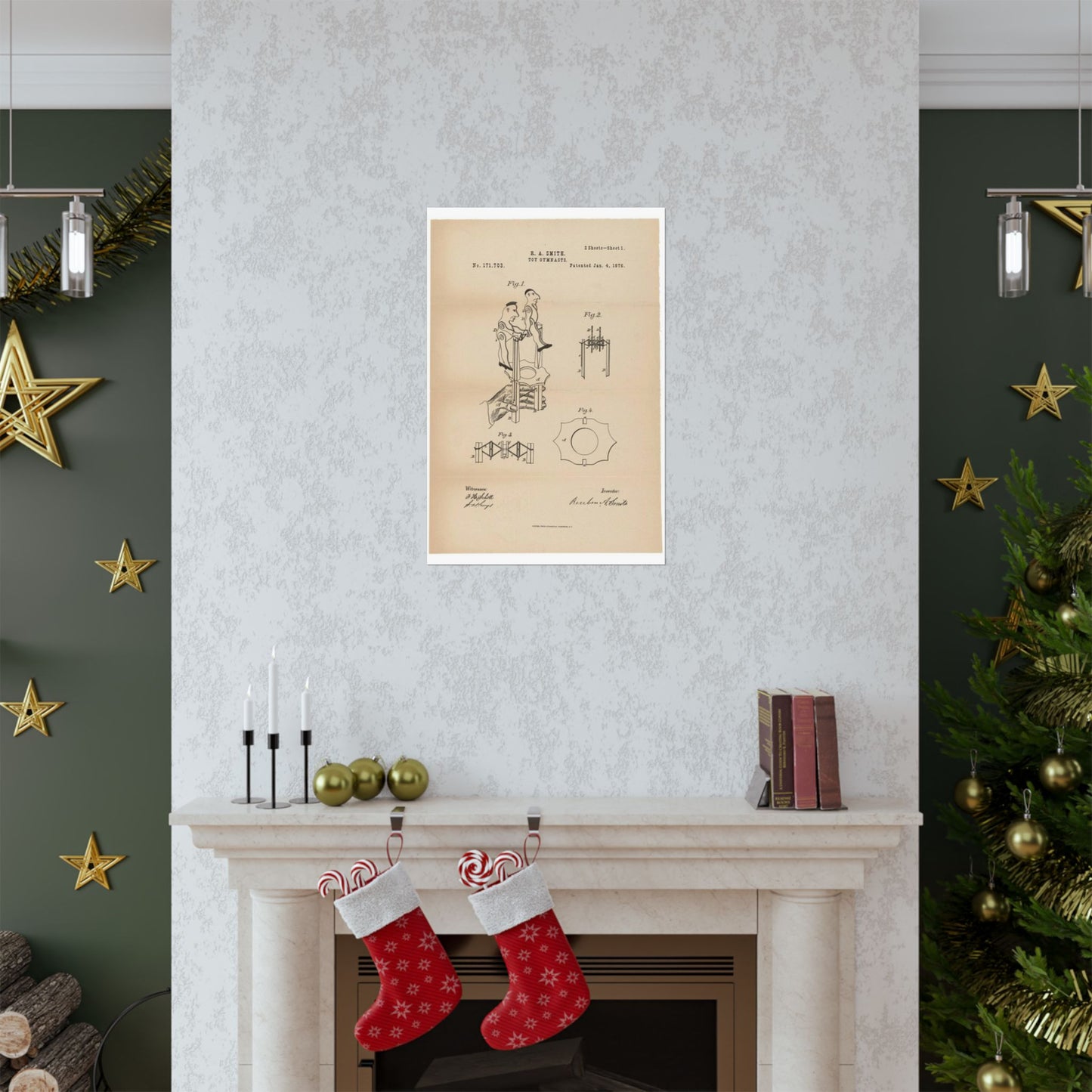 Patent drawing - for a Toy Gymnast Public domain image High Quality Matte Wall Art Poster for Home, Office, Classroom