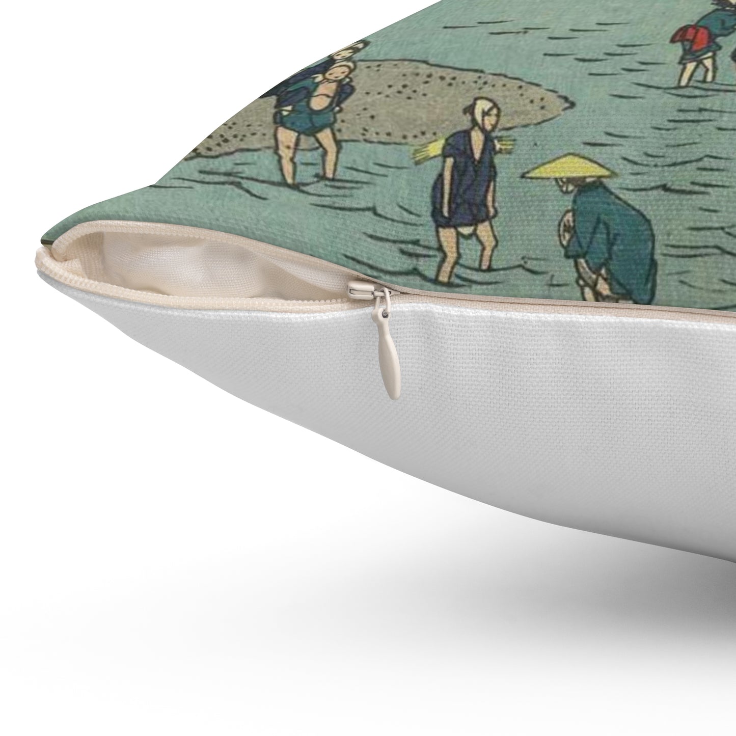 Fujieda, Andō Hiroshige - Public domain portrait drawing Decorative Accent Square Pillow