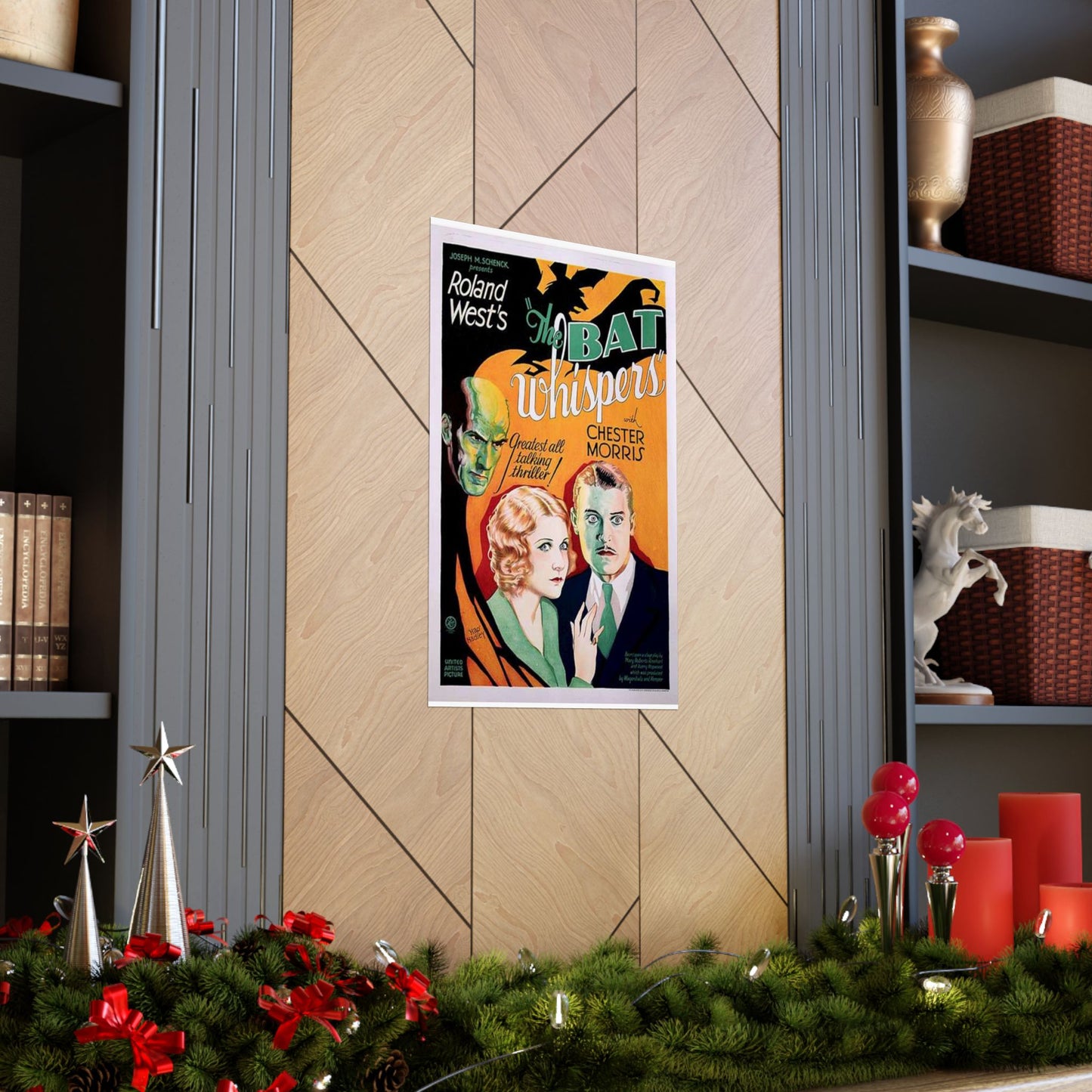 Batwhispers movie poster - Art Deco public domain image High Quality Matte Wall Art Poster for Home, Office, Classroom