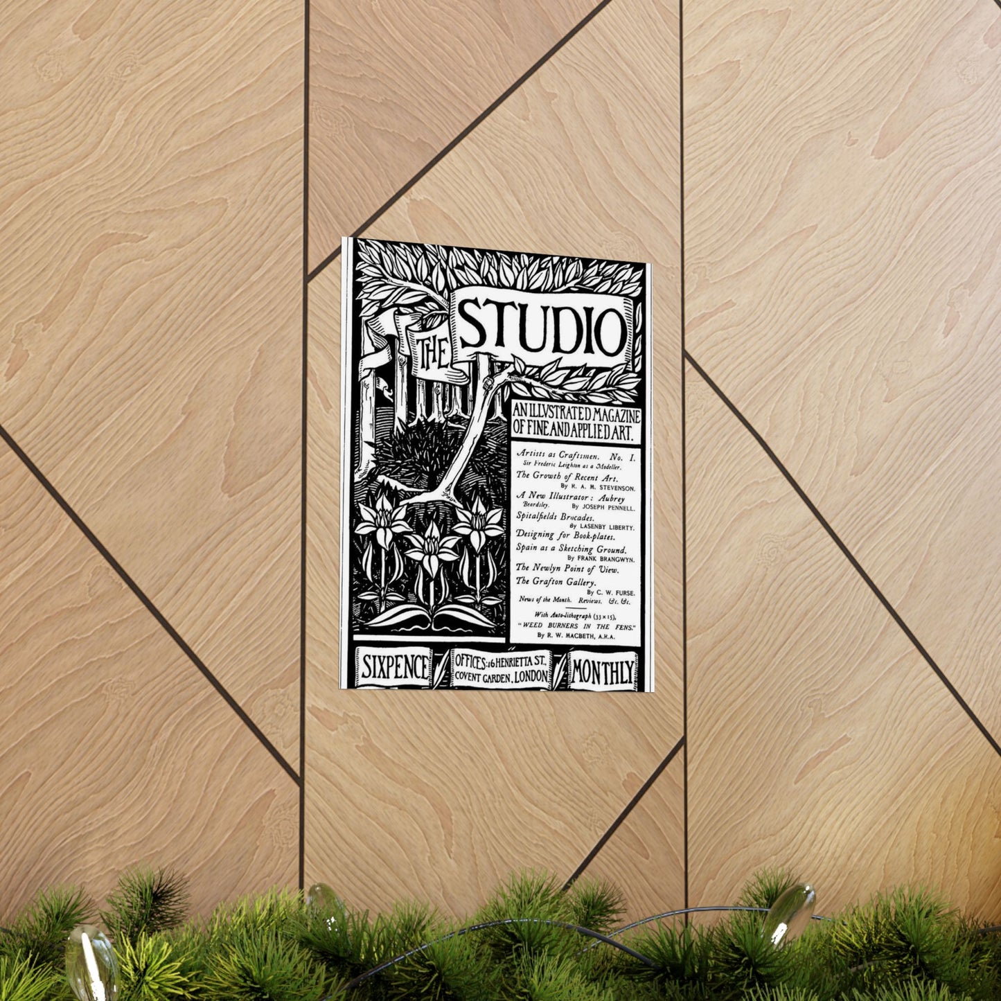 Aubrey Beardsley - Thestudiomagazinefirstcover High Quality Matte Wall Art Poster for Home, Office, Classroom