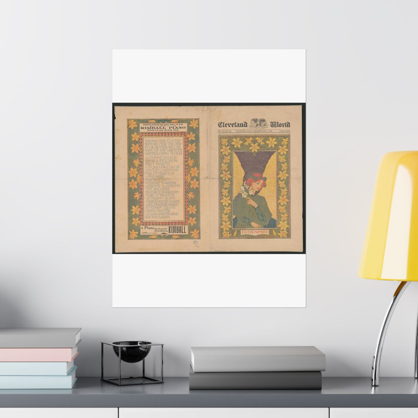 Louis Rhead - Cleveland World - Easter number LCCN2002715846 High Quality Matte Wall Art Poster for Home, Office, Classroom