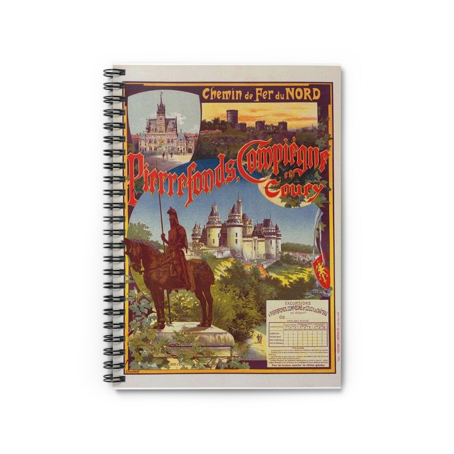 Affiche pour la Cie du Nord : "Pierrefonds". Spiral Bound Ruled Notebook with Printed Cover