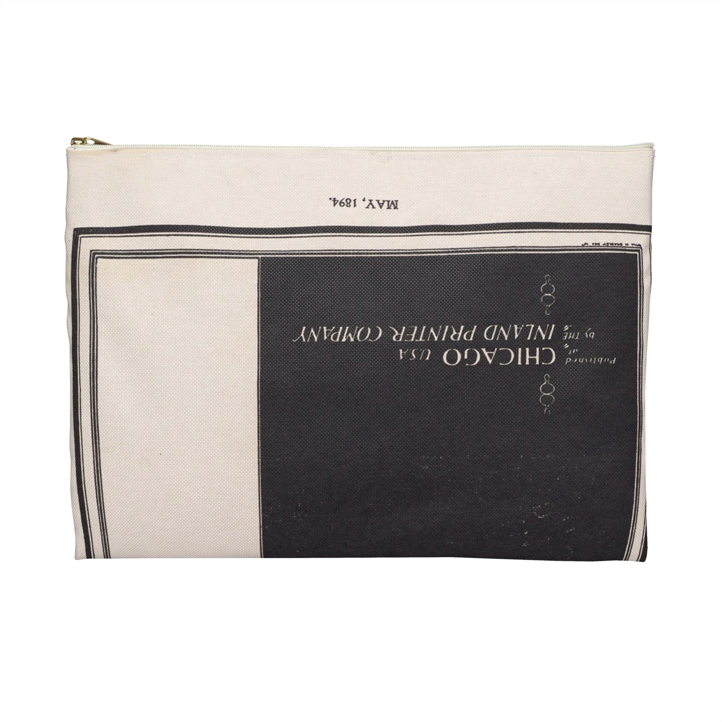 Poster - The inland printer, May 1894 - Public domain lithograph Large Organizer Pouch with Black Zipper