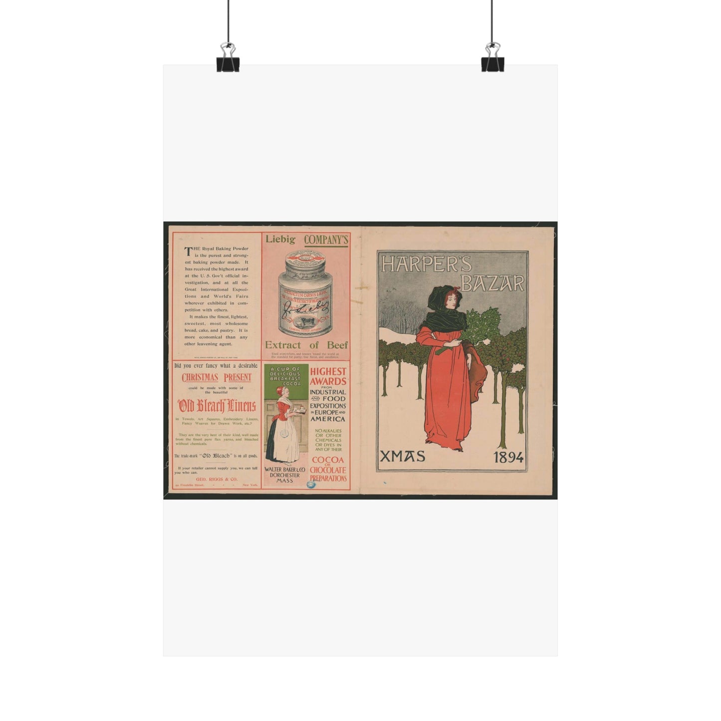 Louis Rhead - Harper's Bazar, Xmas 1894 LCCN2015646920 High Quality Matte Wall Art Poster for Home, Office, Classroom