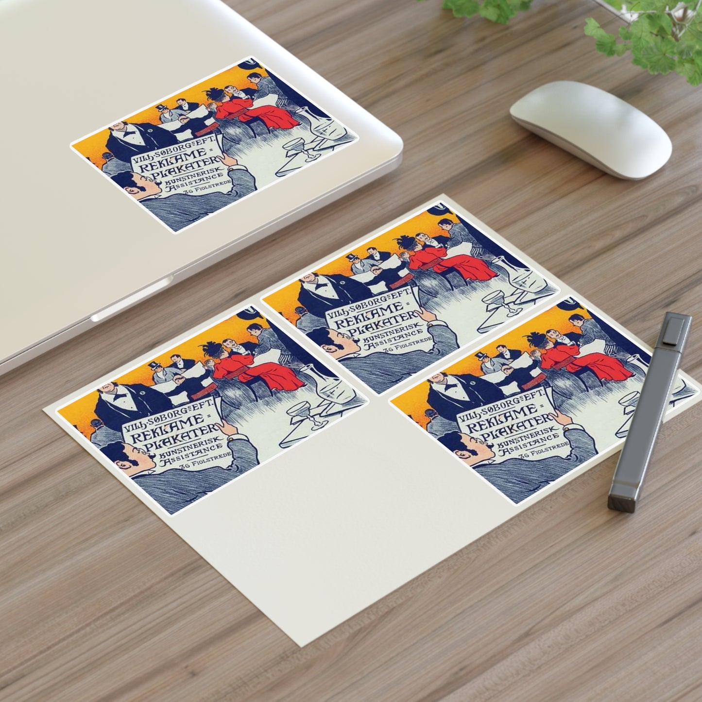 Affiche danoise pour les "Affiches artistiques Wilh. Söborg". Laminated UV Protective Vinyl Stickers