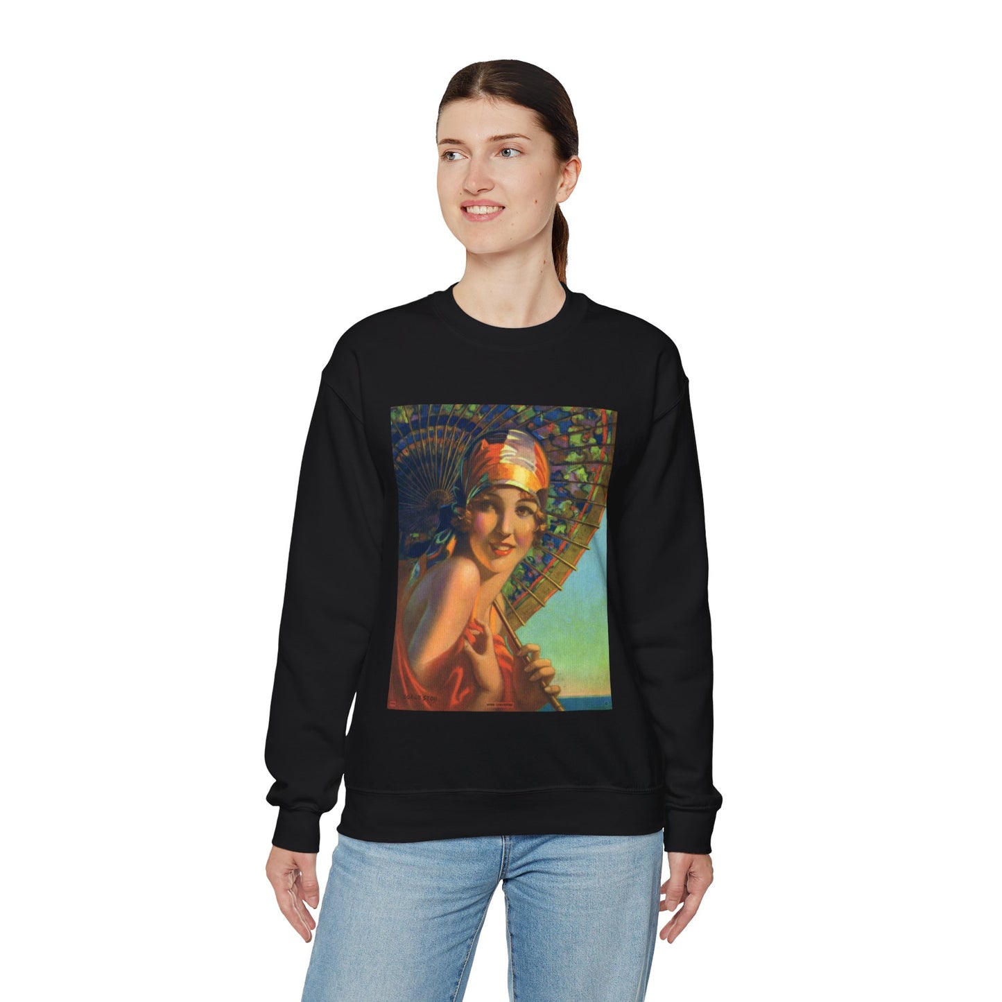 Miss Universe by Edward Mason Eggleston, 1933 Black Heavy Blend Adult Crew Neck SweatShirt
