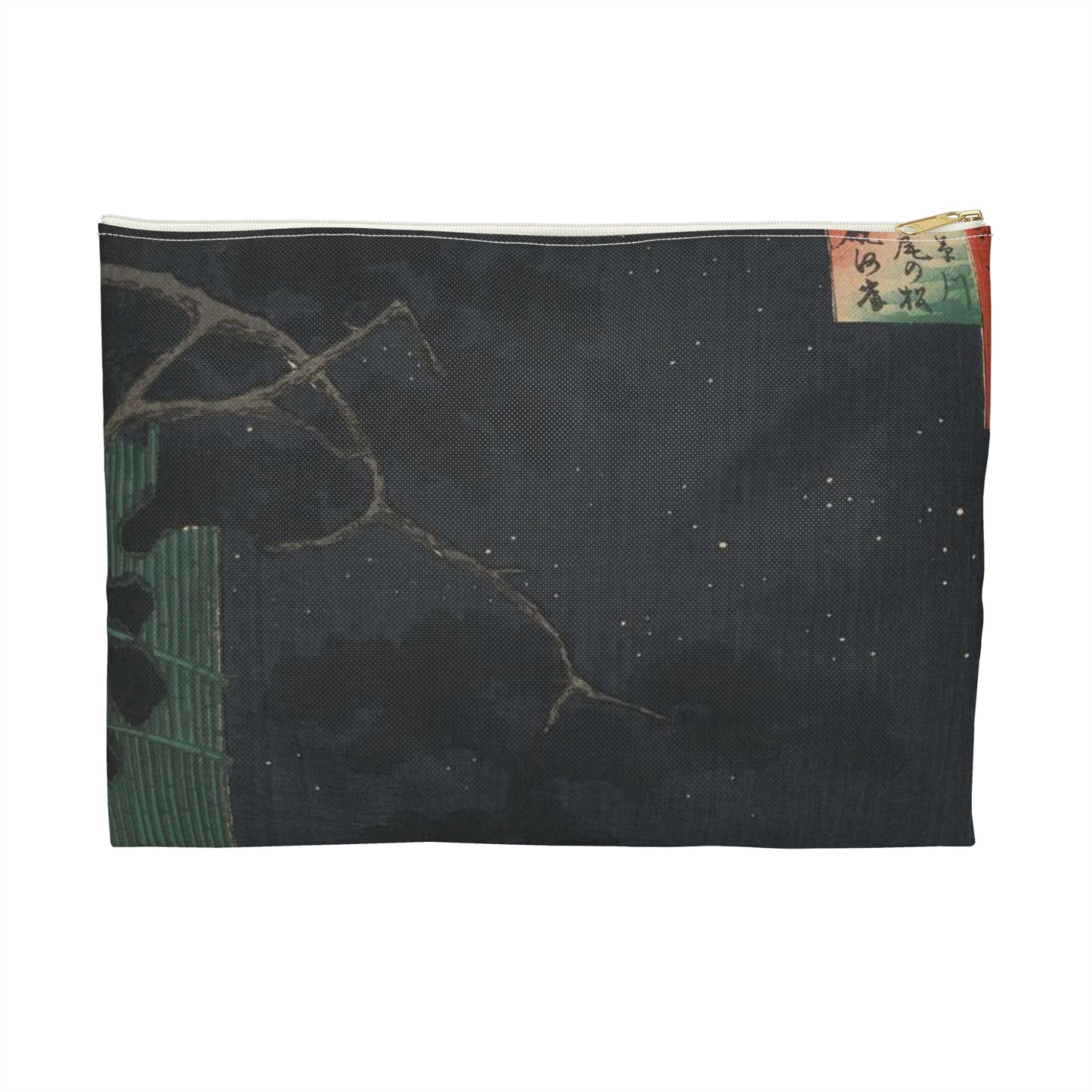 Gajō icchō, Andō Hiroshige - Public domain portrait drawing Large Organizer Pouch with Black Zipper