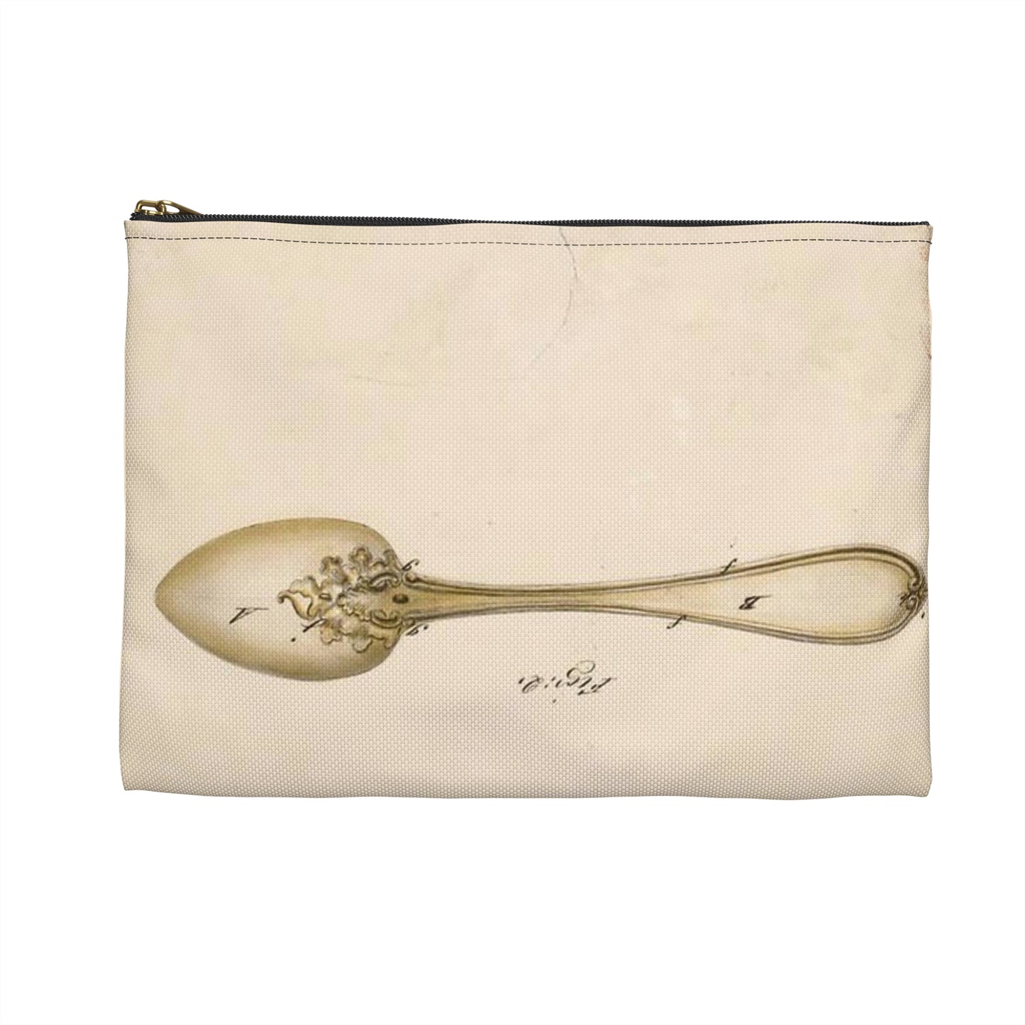 Patent drawing - Drawing of Design for Spoons Public domain image Large Organizer Pouch with Black Zipper