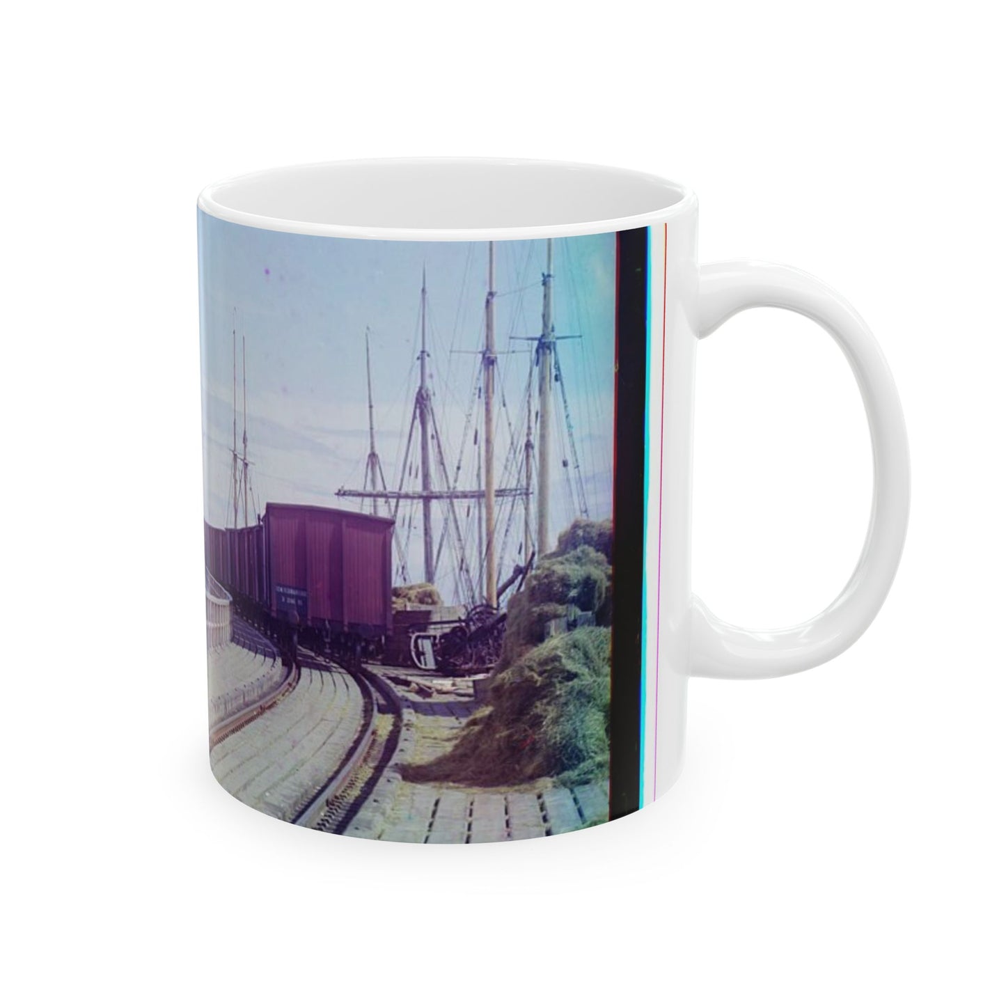 Sorochya Bay. Railroad dam in the Soroka inlet. Arkhangelsk Province, Russia. Beautiful Novelty Ceramic Coffee Mug 11oz