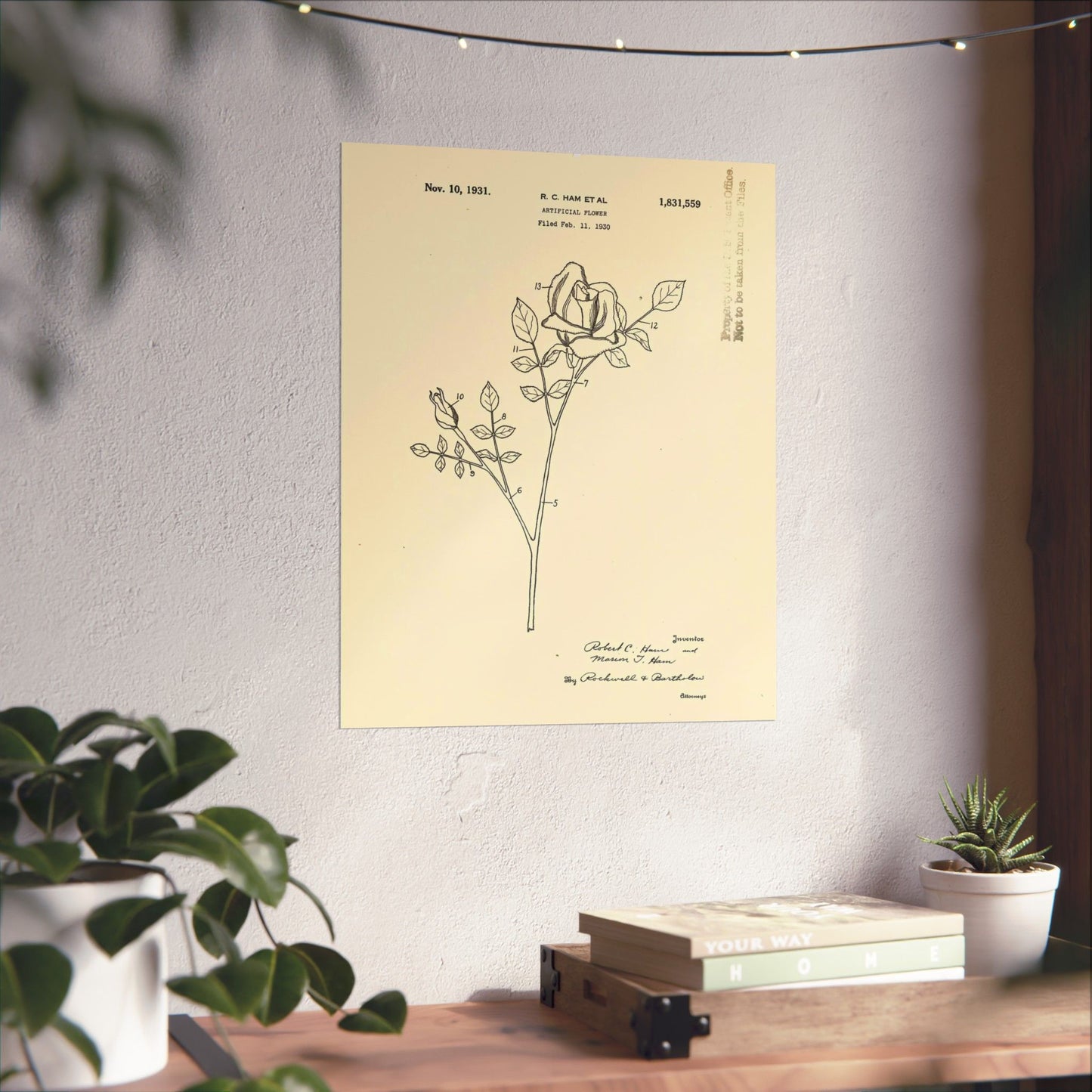 Patent Case File No. 1,831,559, Artificial Flower, Inventor(s)- Robert C. Ham and Marion T. Ham. - DPLA - 08745302078898b8870d70b04cb216a9 (page 5) High Quality Matte Wall Art Poster for Home, Office, Classroom