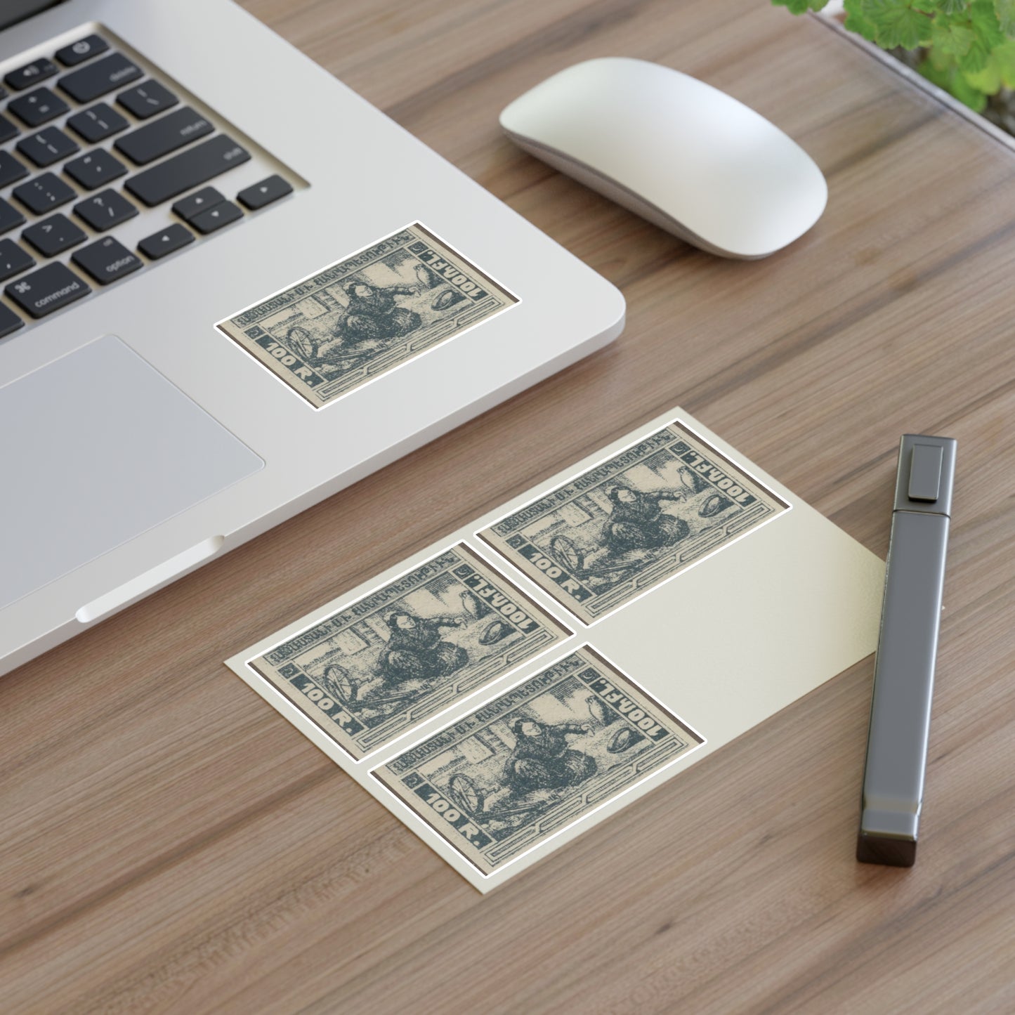 Frimärke ur Gösta Bodmans filatelistiska motivsamling, påbörjad 1950.Frimärke från Armenien, 1922. Motiv av textilarbetare. Kvinna med gammaldags spinnrock. Laminated UV Protective Vinyl Stickers