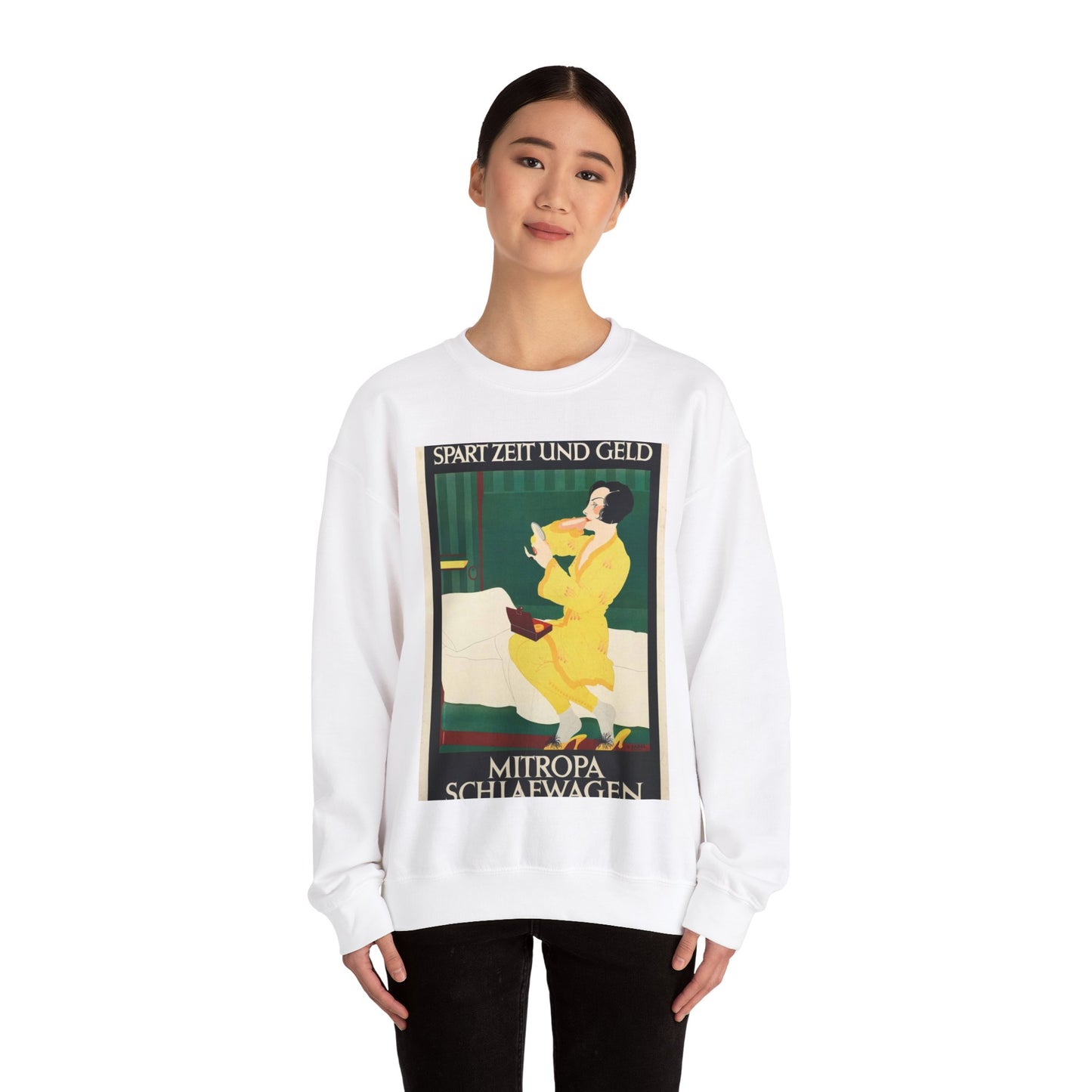Poster-Mitropa-Schlafwagen-Zabel-b White Heavy Blend Adult Crew Neck SweatShirt