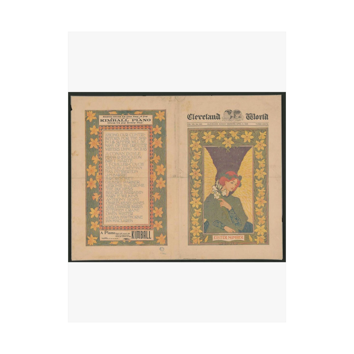 Louis Rhead - Cleveland World - Easter number LCCN2002715846 High Quality Matte Wall Art Poster for Home, Office, Classroom