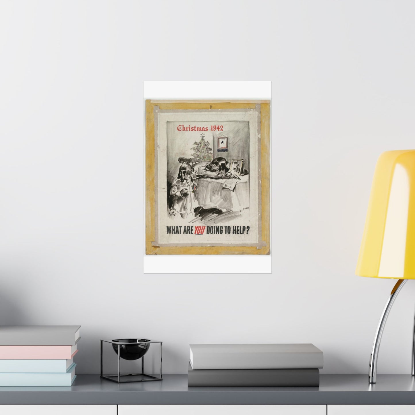 What Are You Doing to Help? Christmas 1942 High Quality Matte Wall Art Poster for Home, Office, Classroom