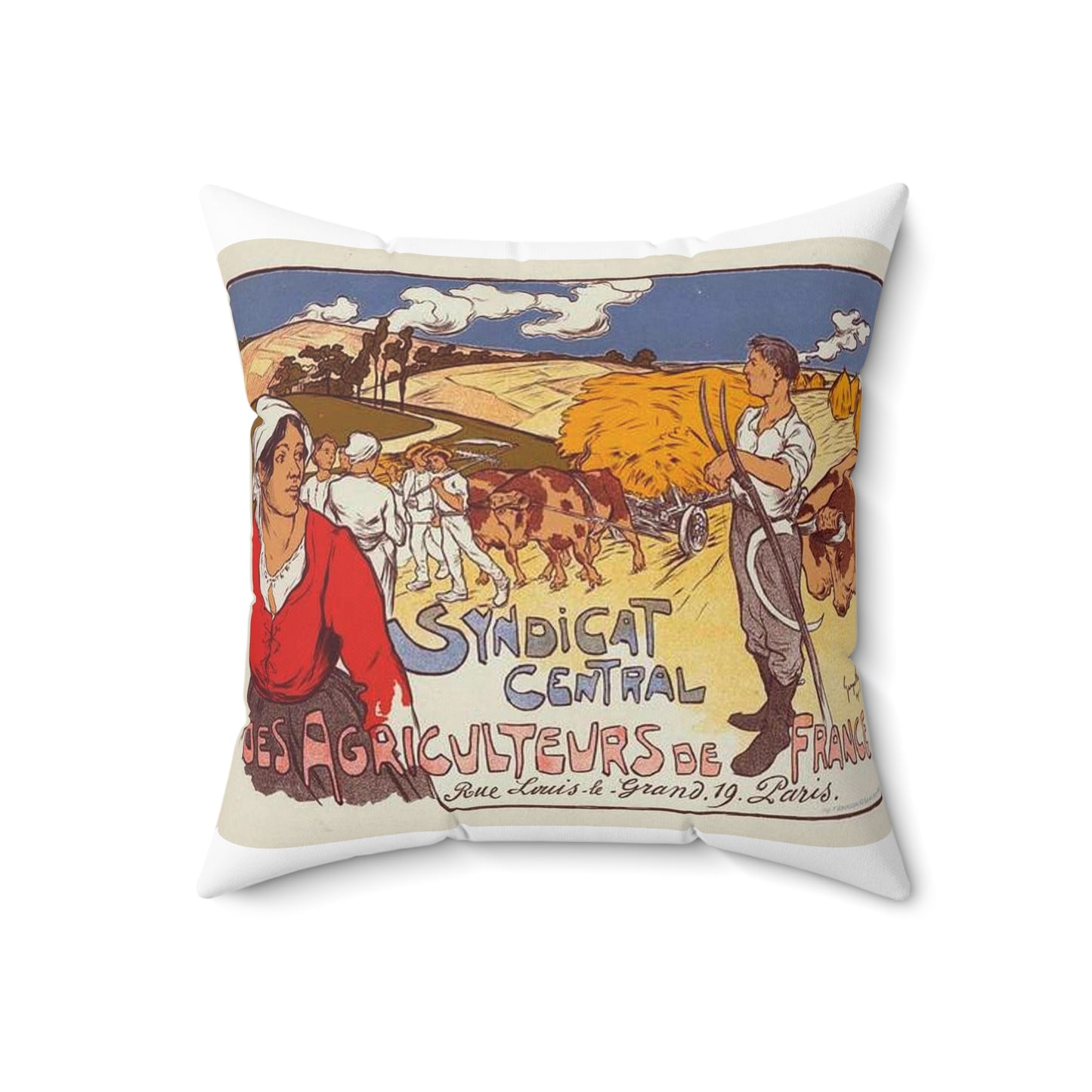 Affiche pour le "Syndicat central des Agriculteurs de France". Decorative Accent Square Pillow