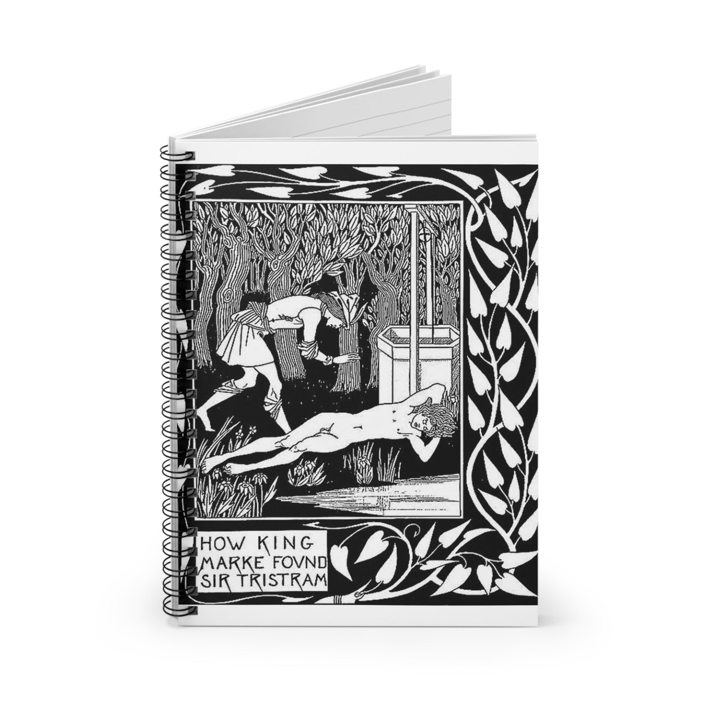 Aubrey Beardsley - How King Marke found Sir Tristram Spiral Bound Ruled Notebook with Printed Cover