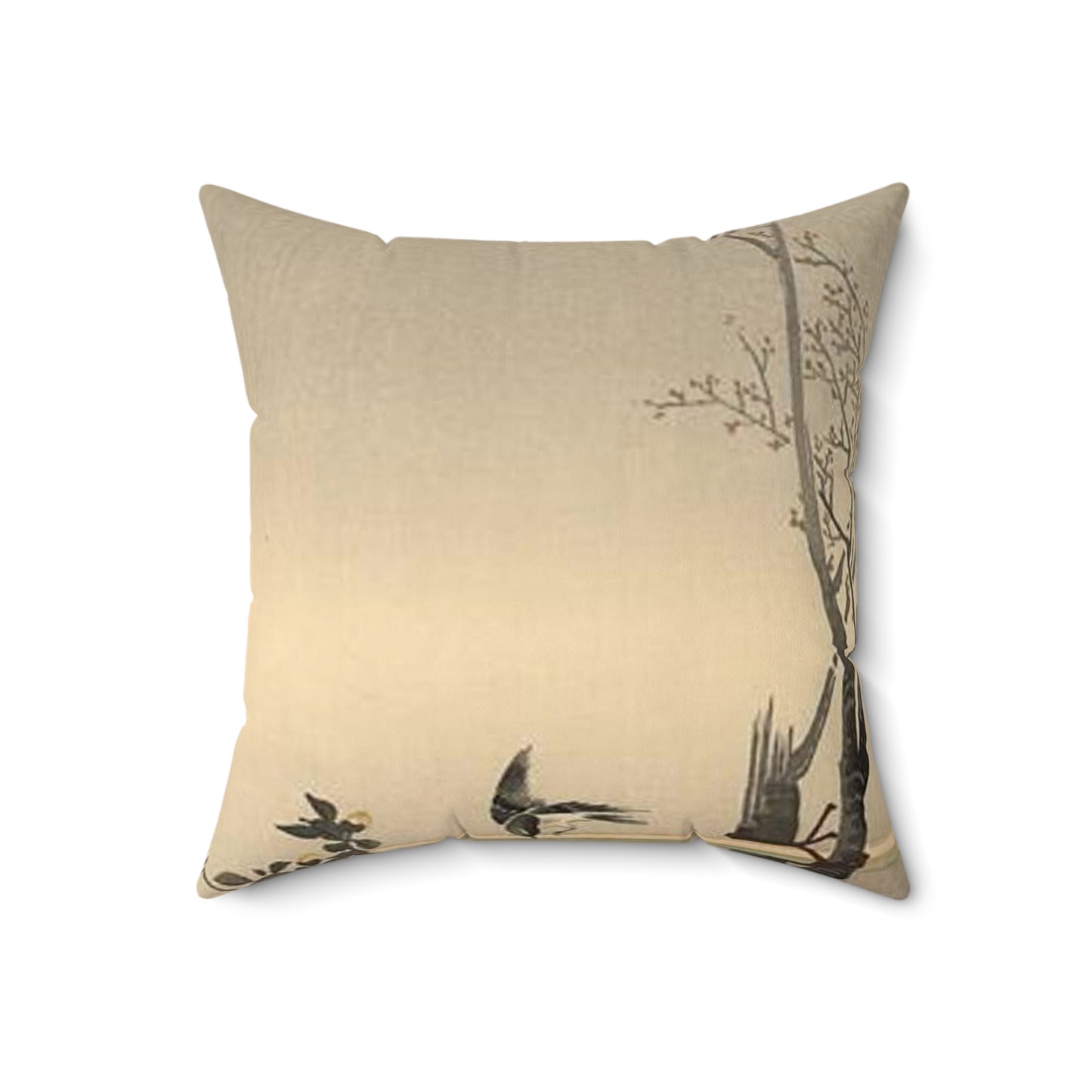Koson - stonechat, Ohara Koson Decorative Accent Square Pillow