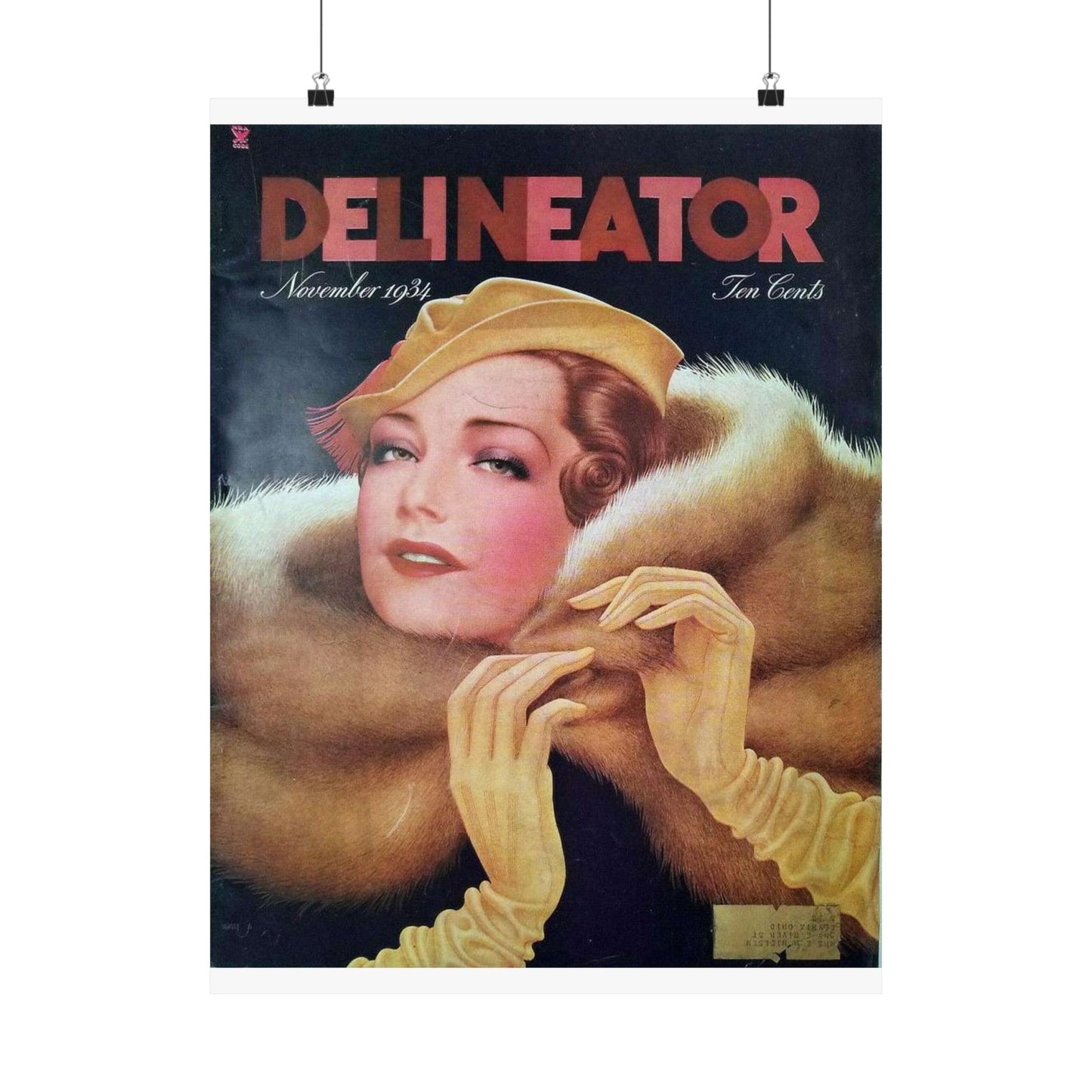 Delineator 1934-11 - Art Deco public domain image High Quality Matte Wall Art Poster for Home, Office, Classroom