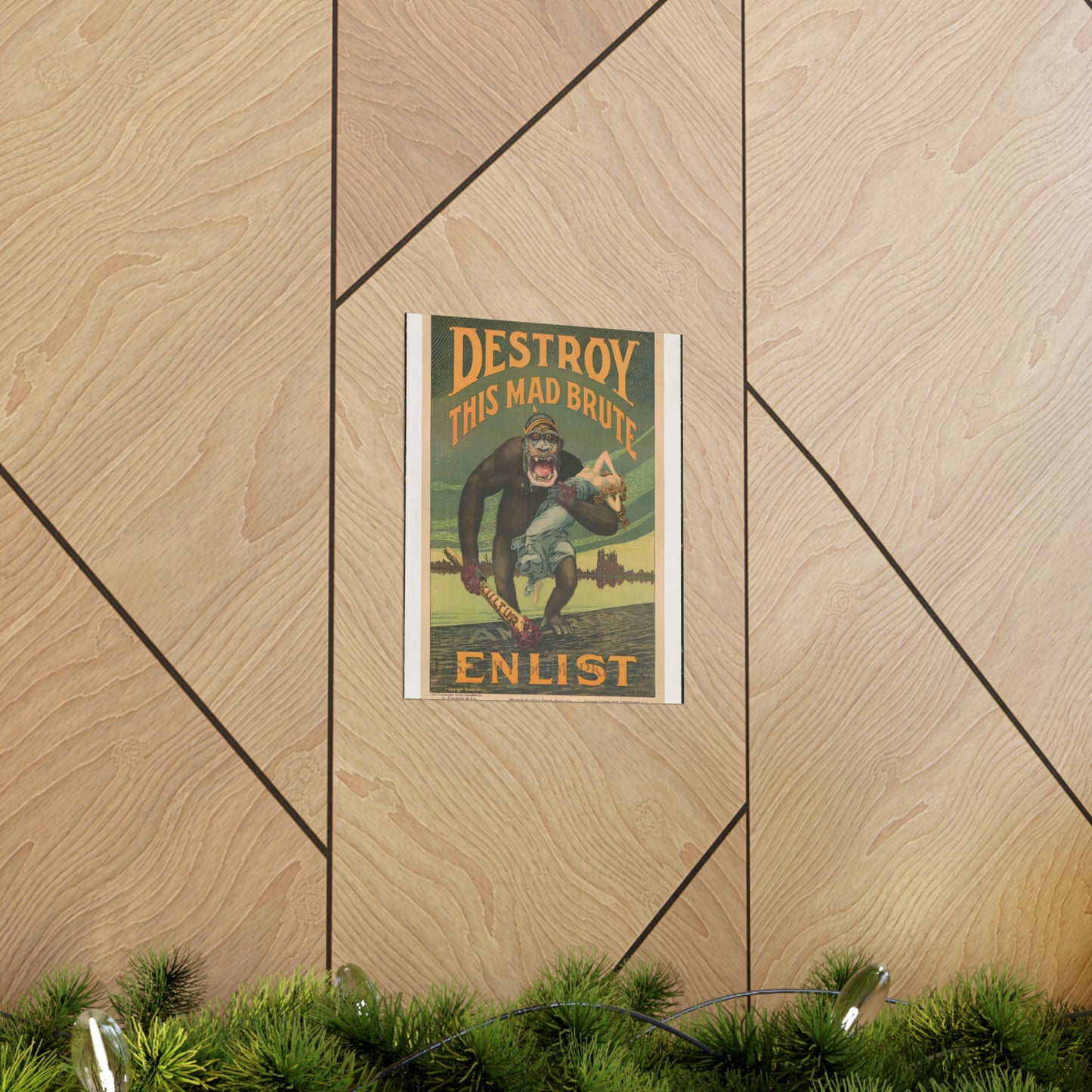 Destroy this mad brute Enlist - U.S. Army. High Quality Matte Wall Art Poster for Home, Office, Classroom