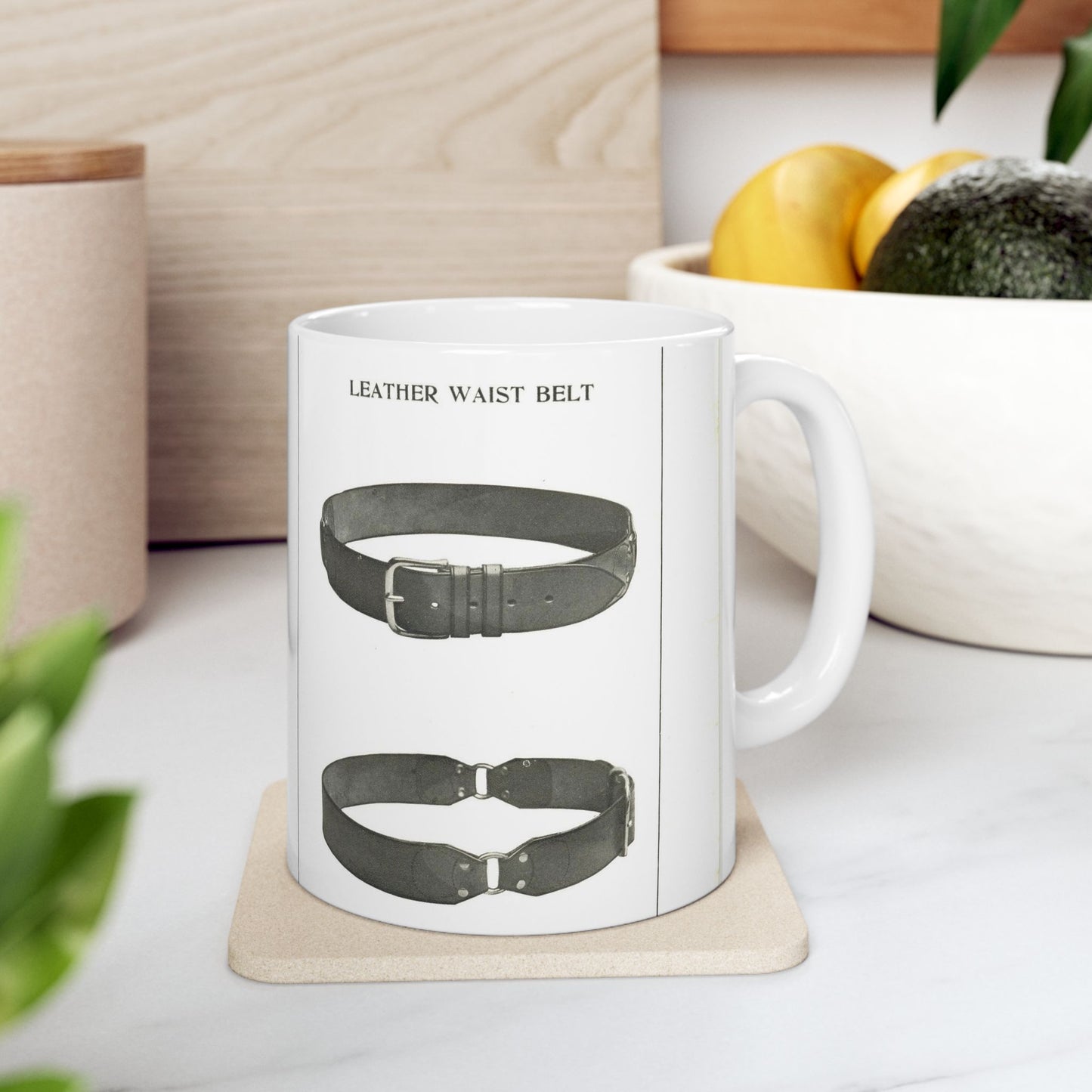 Patent drawing - Leather Waist Belt - . Public domain image Beautiful Novelty Ceramic Coffee Mug 11oz