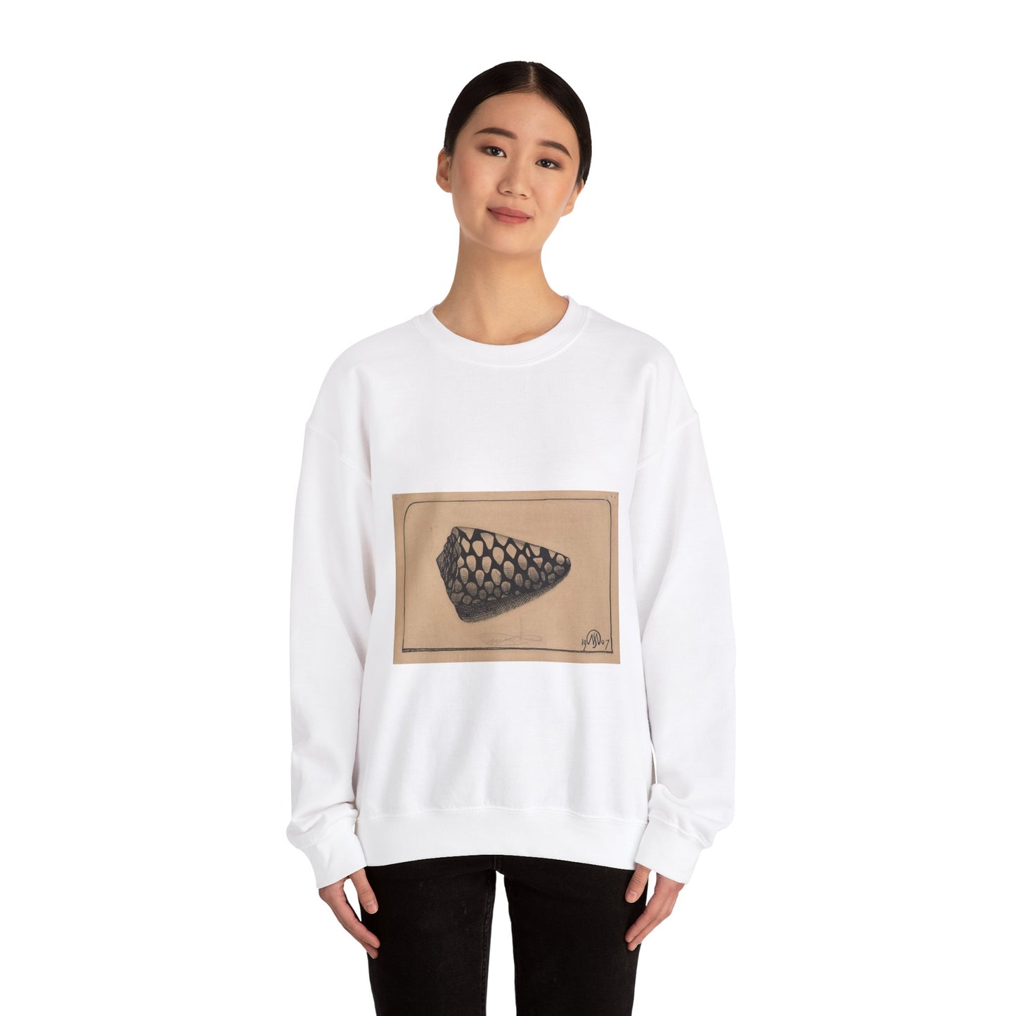 Samuel Jessurun de Mesquita - Schelp, naar rechts White Heavy Blend Adult Crew Neck SweatShirt