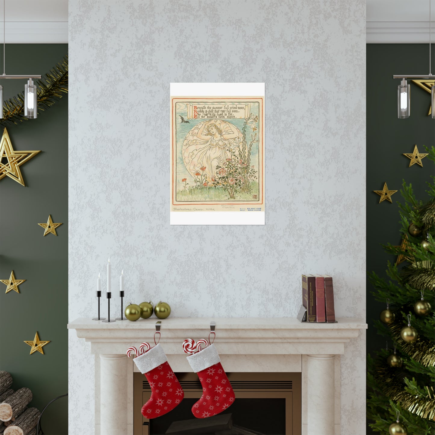 Beneath the summer full-orbed moon, ruddy & gold that rose full soon." High Quality Matte Wall Art Poster for Home, Office, Classroom
