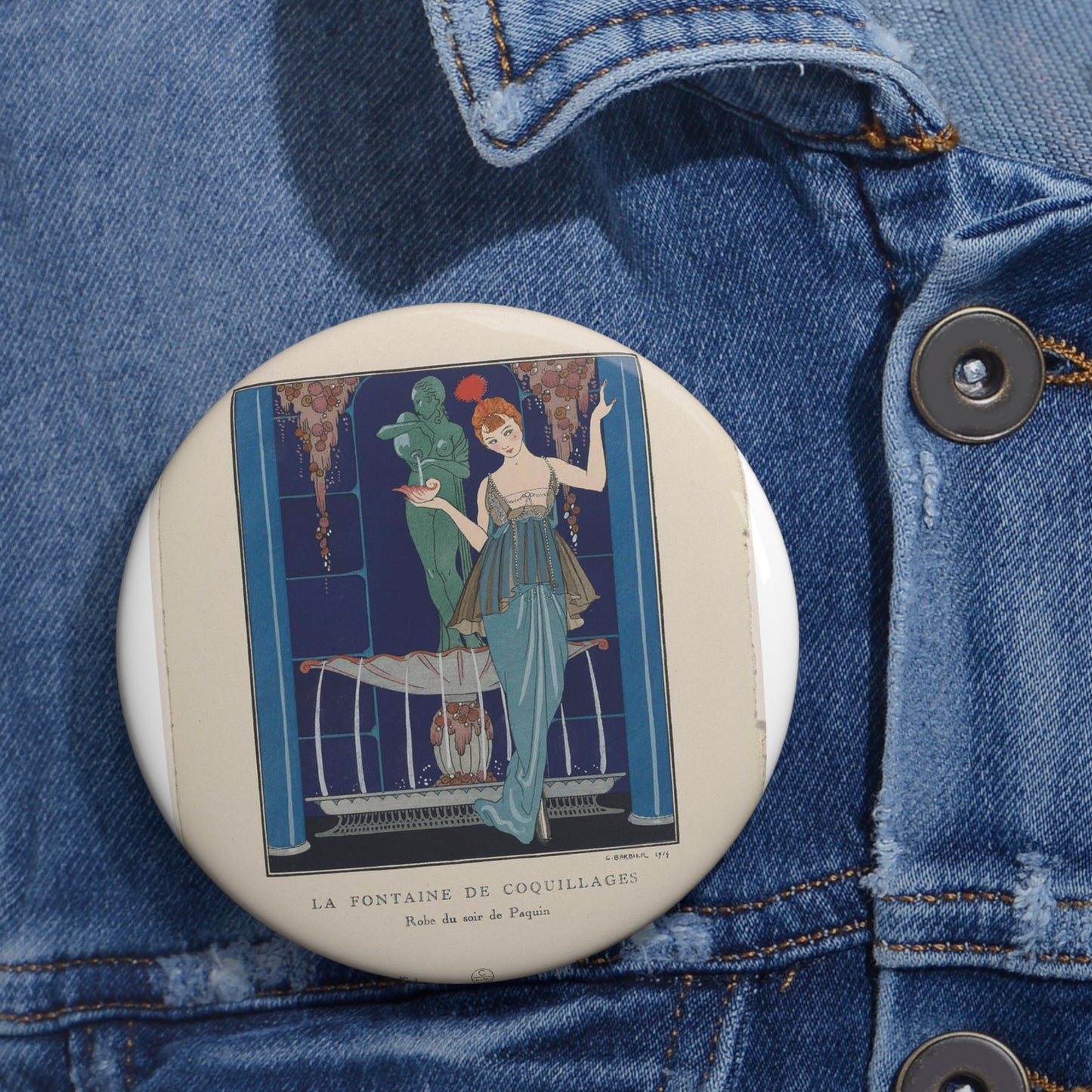 Gazette du Bon Ton. Art – Modes & Frivolités: Evening Attire Pin Buttons with Crisp Design