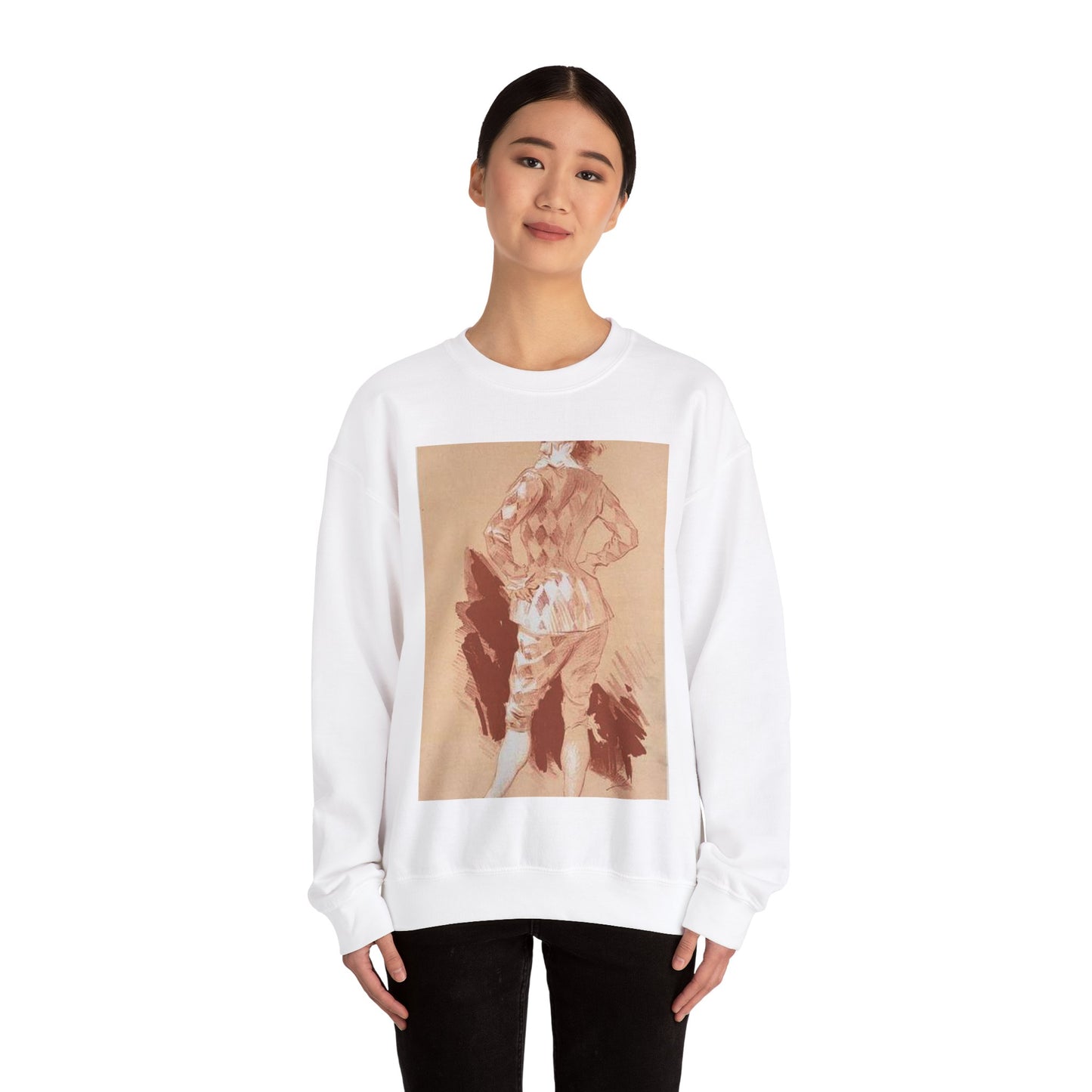 Dessin original pour la couverture des Maîtres de l'Affiche. White Heavy Blend Adult Crew Neck SweatShirt