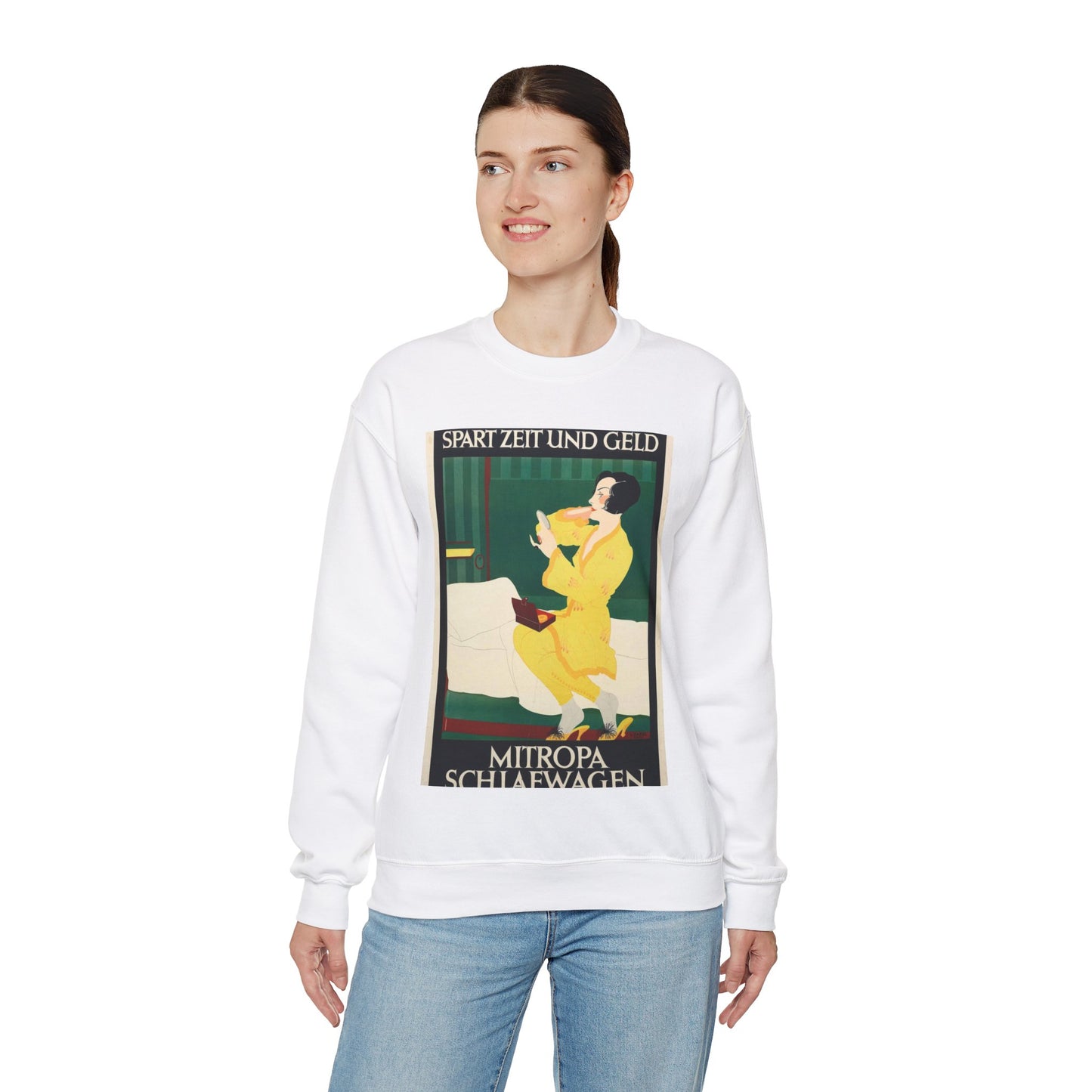 Poster-Mitropa-Schlafwagen-Zabel-b White Heavy Blend Adult Crew Neck SweatShirt