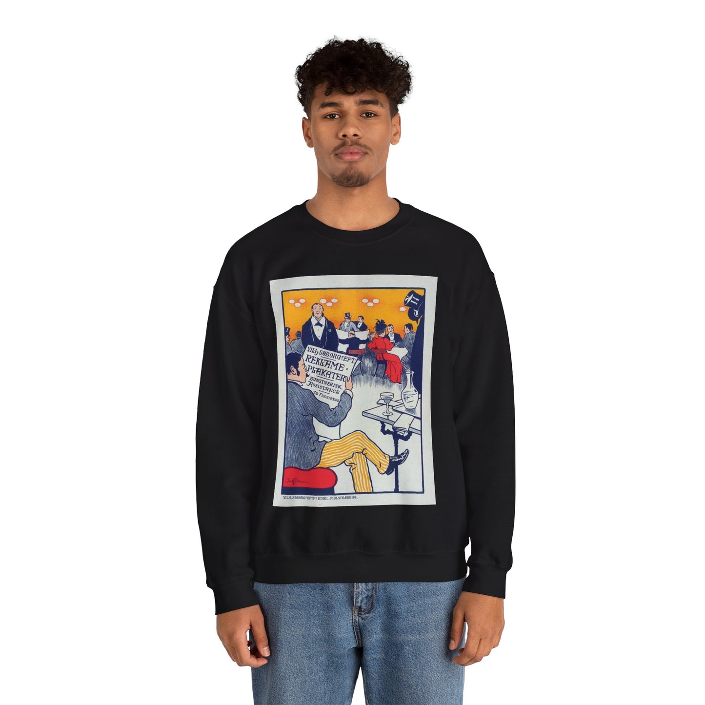 Affiche danoise pour les "Affiches artistiques Wilh. Söborg". Black Heavy Blend Adult Crew Neck SweatShirt