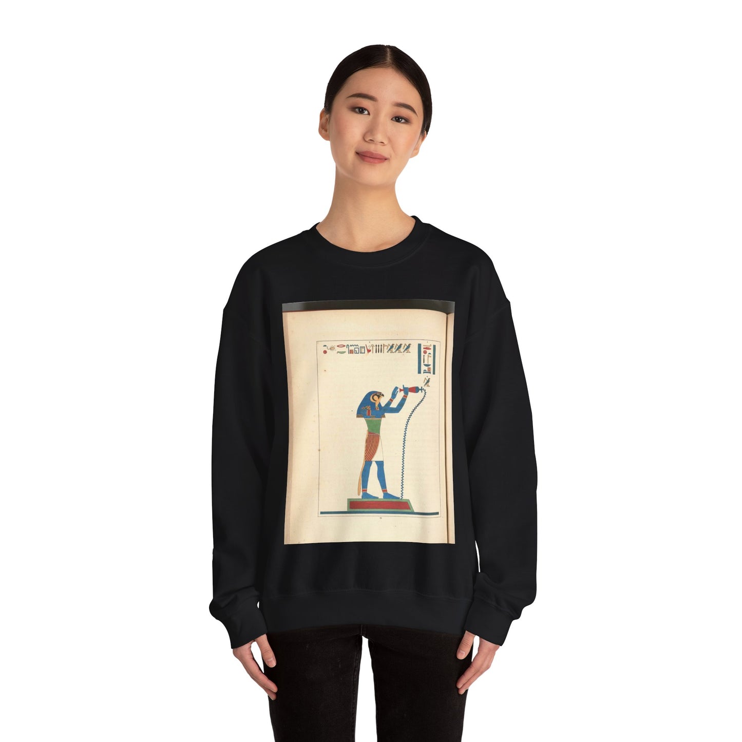 Thoth Trismégiste, le premier Hermès, Hermès Trismégiste. Black Heavy Blend Adult Crew Neck SweatShirt