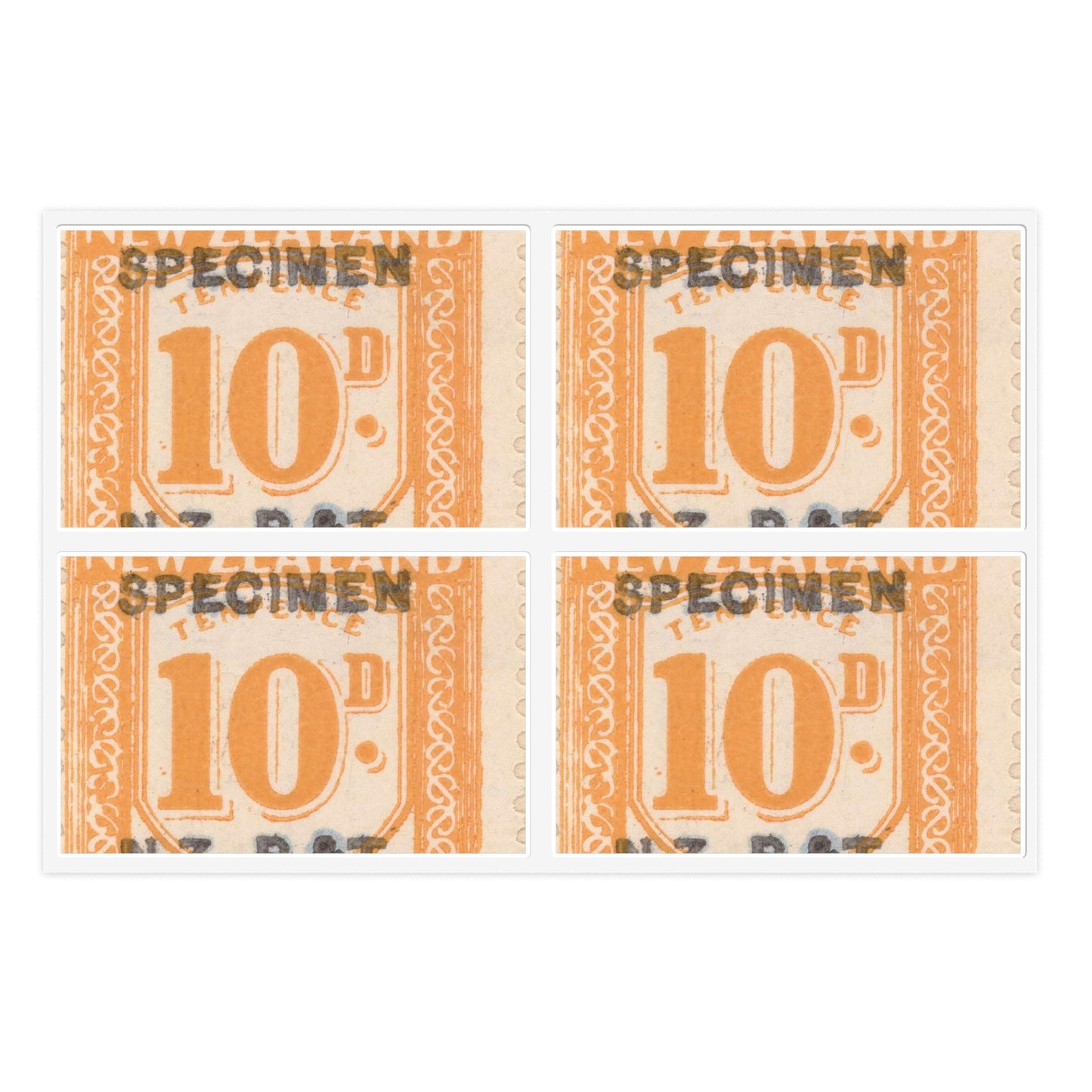 Ten penny Unemployment Relief stamp overprinted 'Specimen' Laminated UV Protective Vinyl Stickers