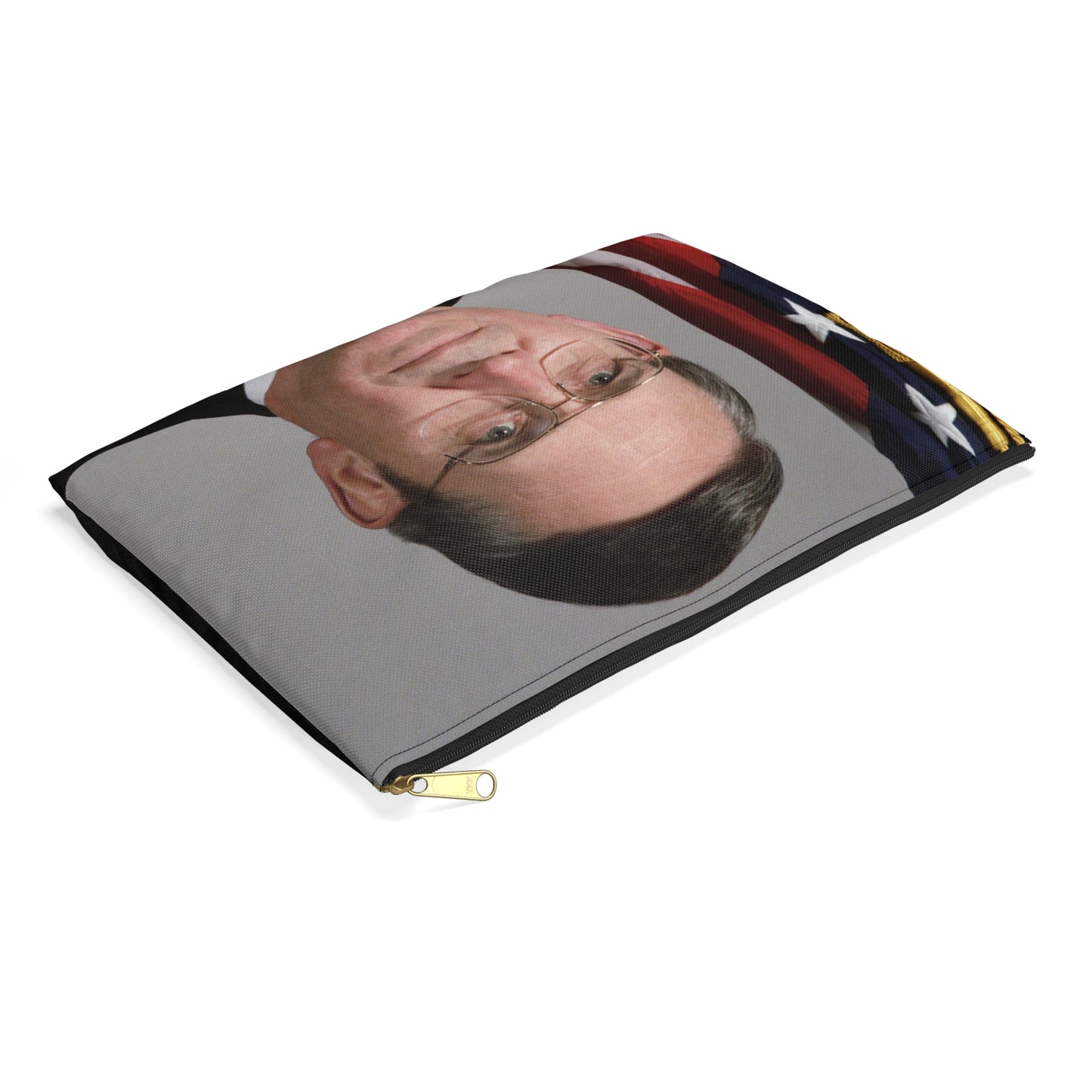 Portrait: US Navy (USN) Captain (CAPT) Charles A. Hougland (uncovered) Large Organizer Pouch with Black Zipper