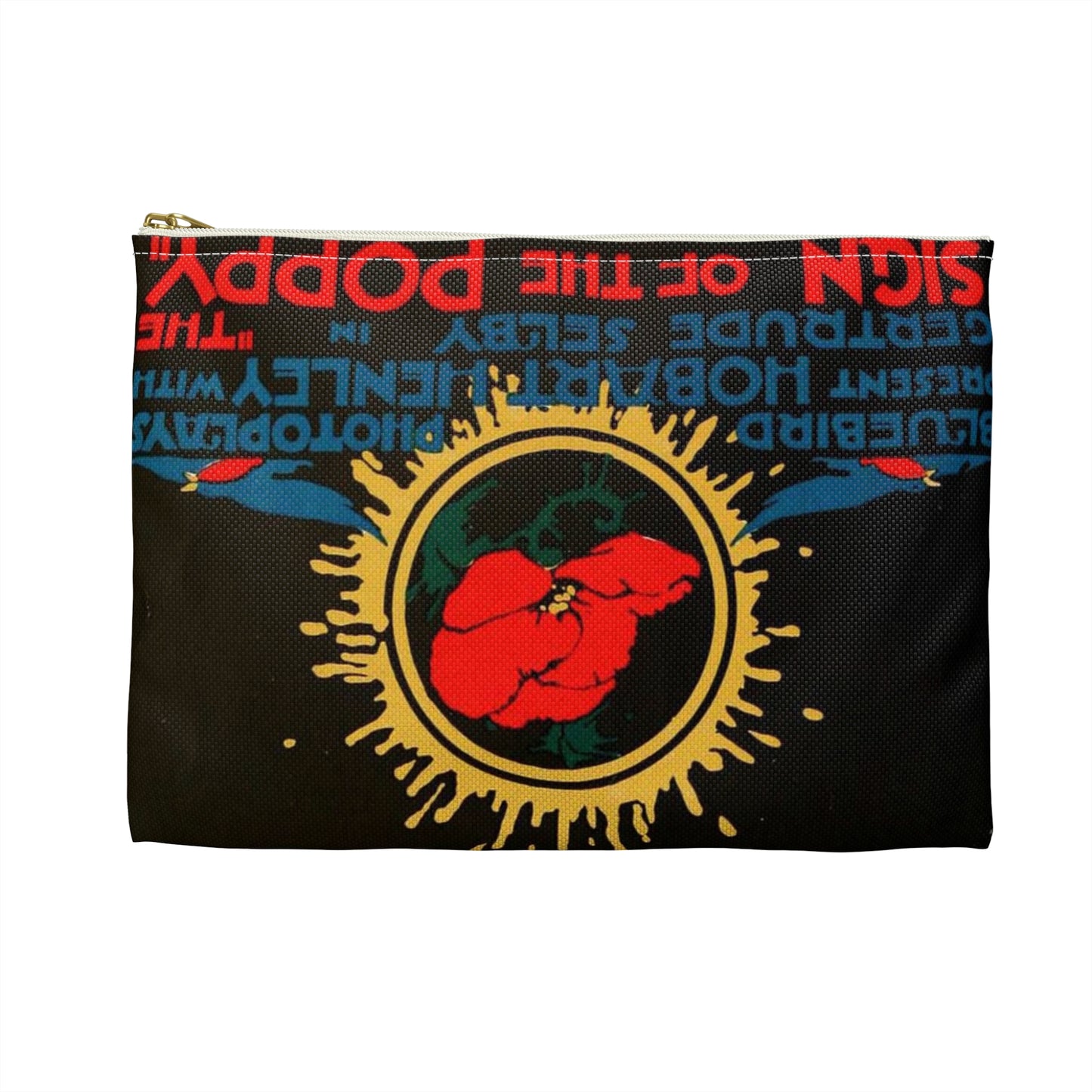 The Sign of the Poppy - Vintage movie public domain poster Large Organizer Pouch with Black Zipper
