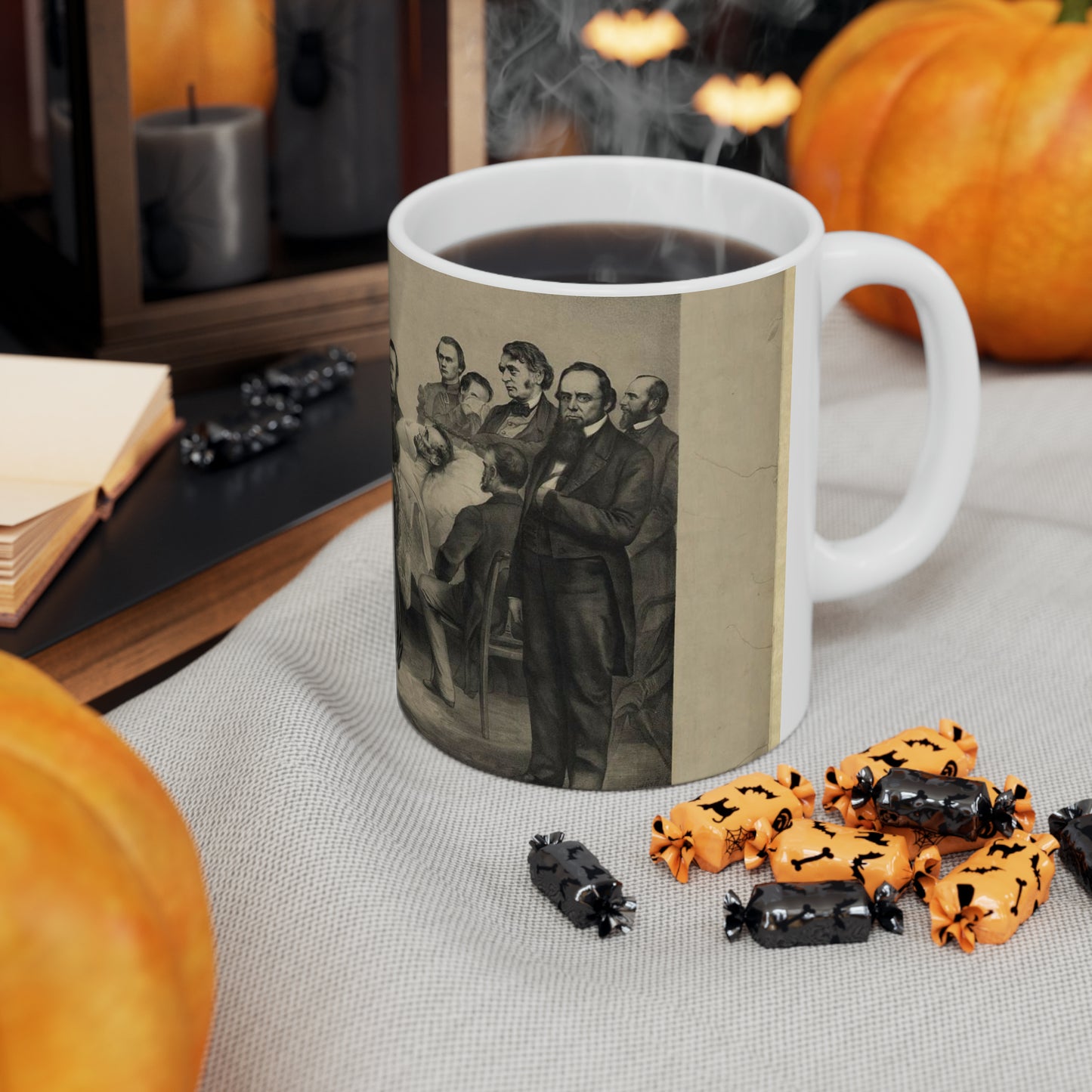 Death bed of Lincoln / A. Brett & Co. 83 Nassau St. Beautiful Novelty Ceramic Coffee Mug 11oz