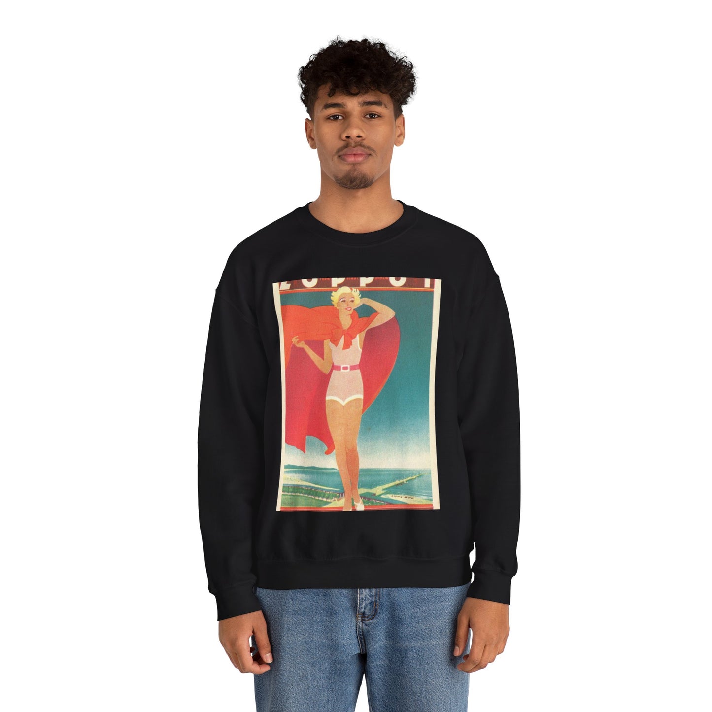 Jupp Wiertz - Zoppot, das Weltbad an der Ostsee Black Heavy Blend Adult Crew Neck SweatShirt