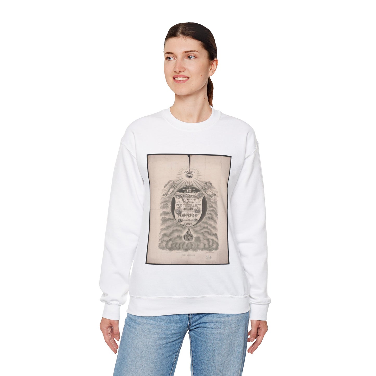 Our mission - Print, Library of Congress collection White Heavy Blend Adult Crew Neck SweatShirt