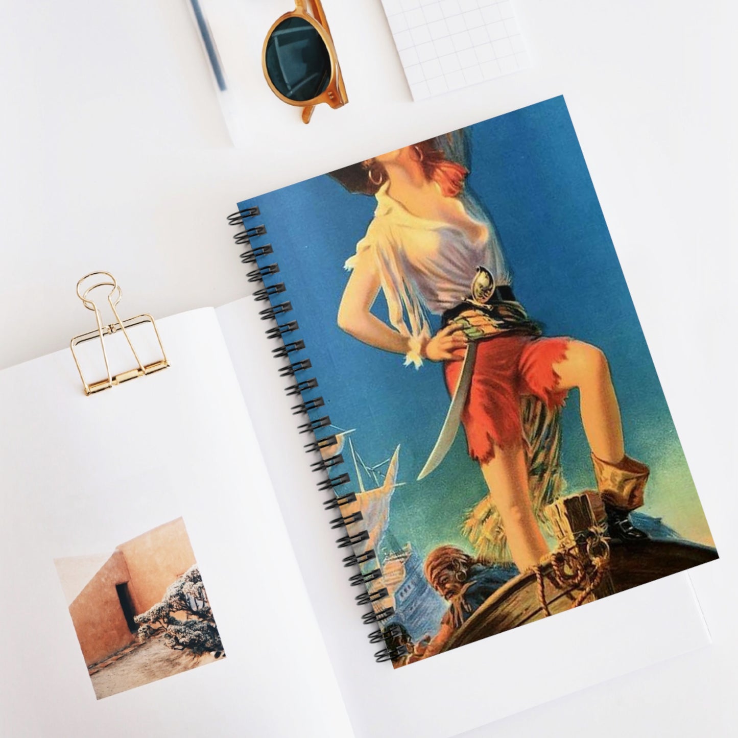 Bringing Home the Treasure, print of painting by Edward Mason Eggleston, 1929, cropped by publisher for narrow calendar Spiral Bound Ruled Notebook with Printed Cover